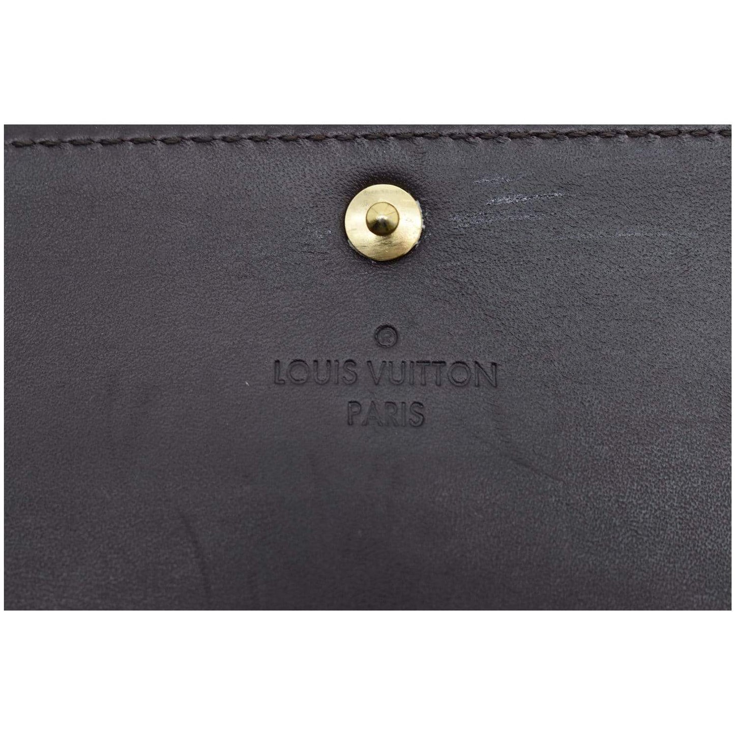 LOUIS VUITTON Sarah Monogram Vernis Leather Wallet Amarante Red