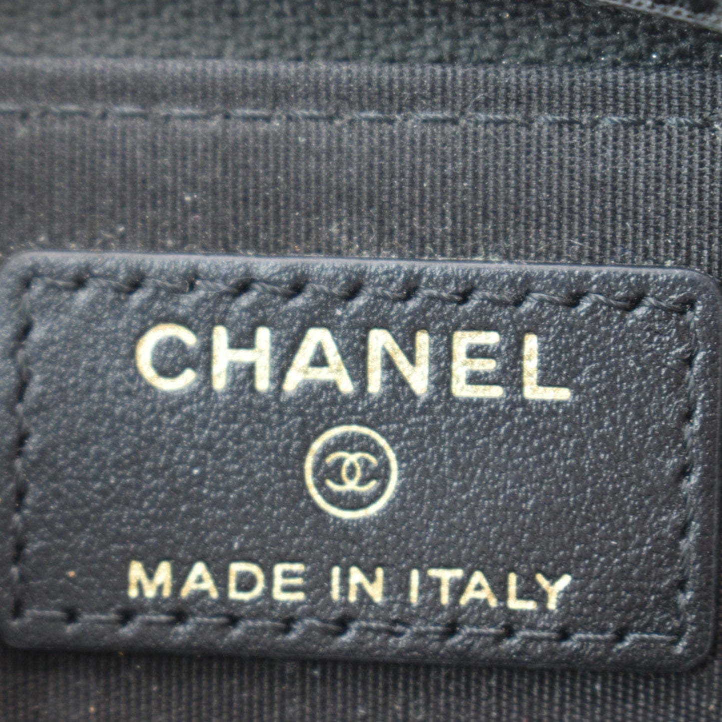 CHANEL Boy Small Zipped Quilted Caviar Coin Purse Wallet Black