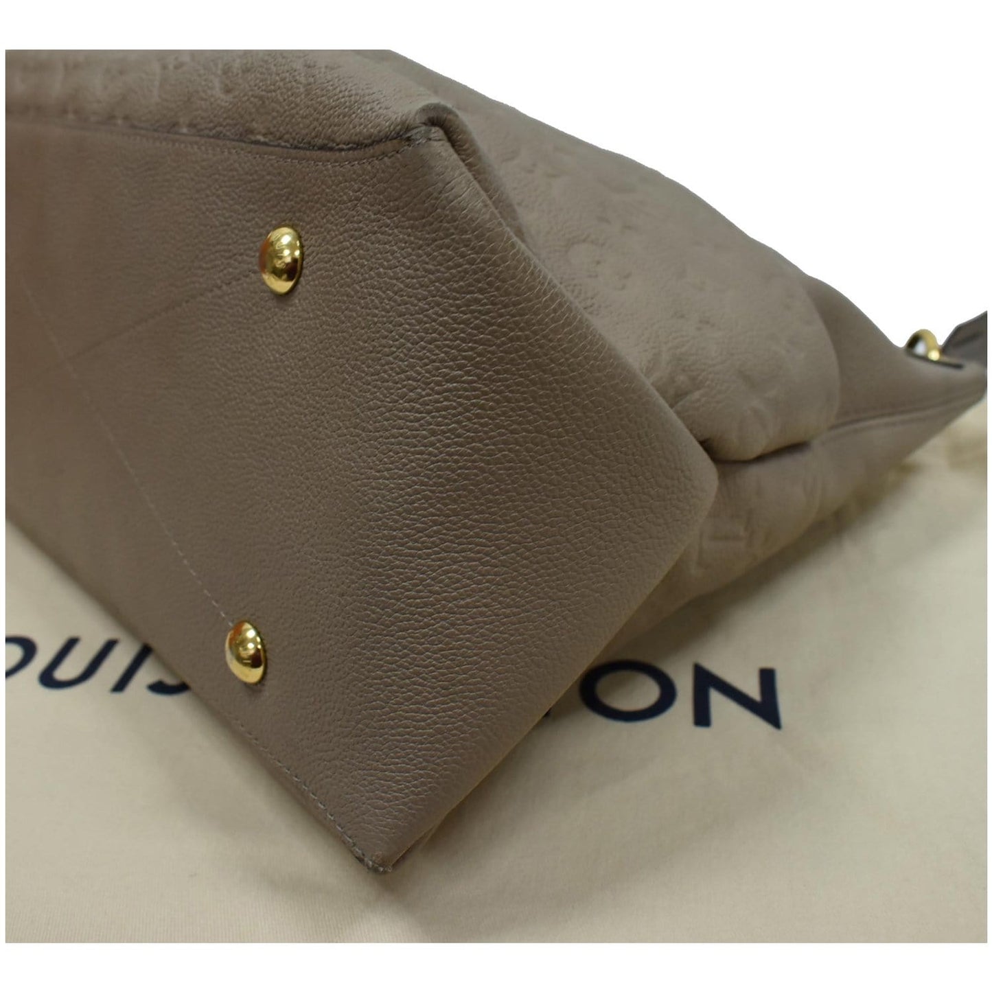 LOUIS VUITTON Maida Monogram Empreinte Leather Hobo Shoulder Bag Tourterelle
