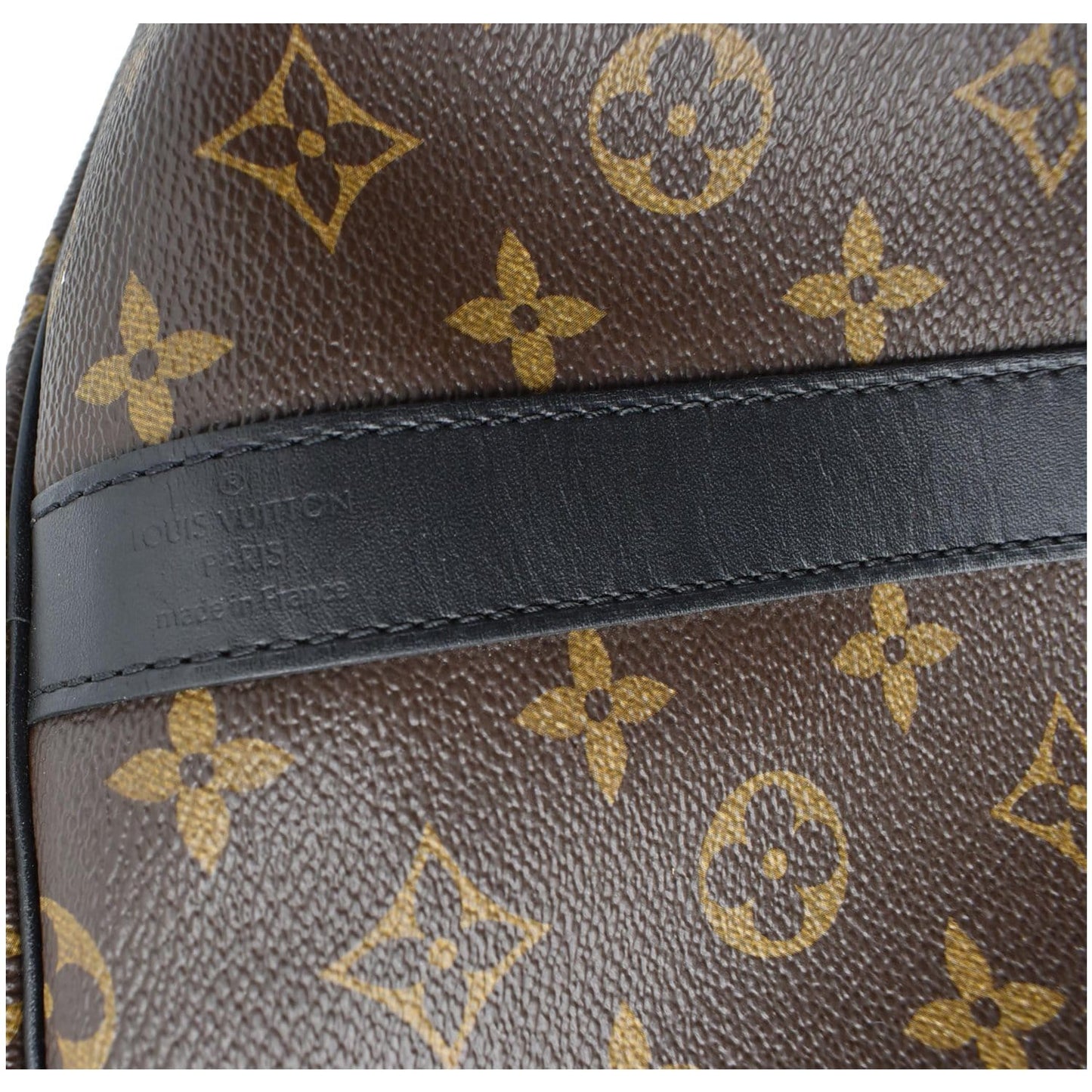 LOUIS VUITTON Keepall Bandouliere 55 Monogram Macassar Travel Bag Brown