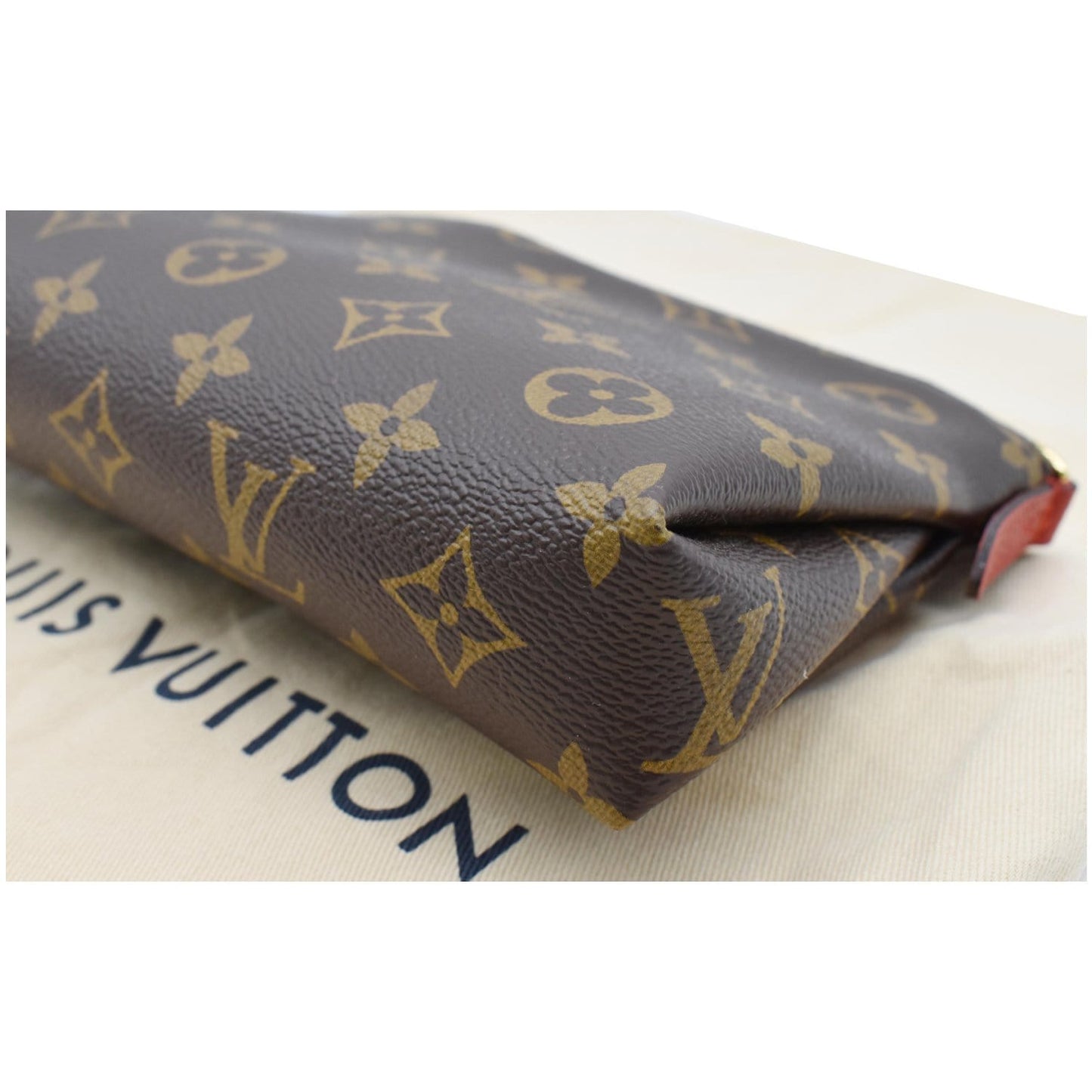 LOUIS VUITTON Pallas Monogram Canvas Clutch Crossbody Bag Cherry