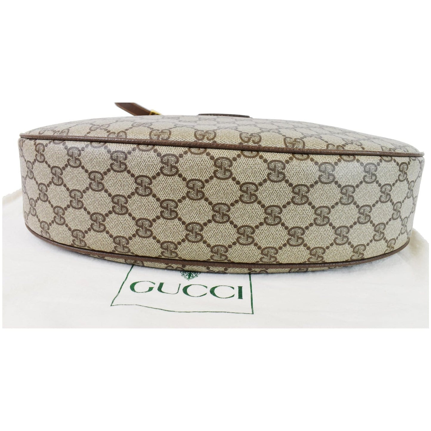 GUCCI Vintage GG Supreme Canvas Shoulder Bag Beige