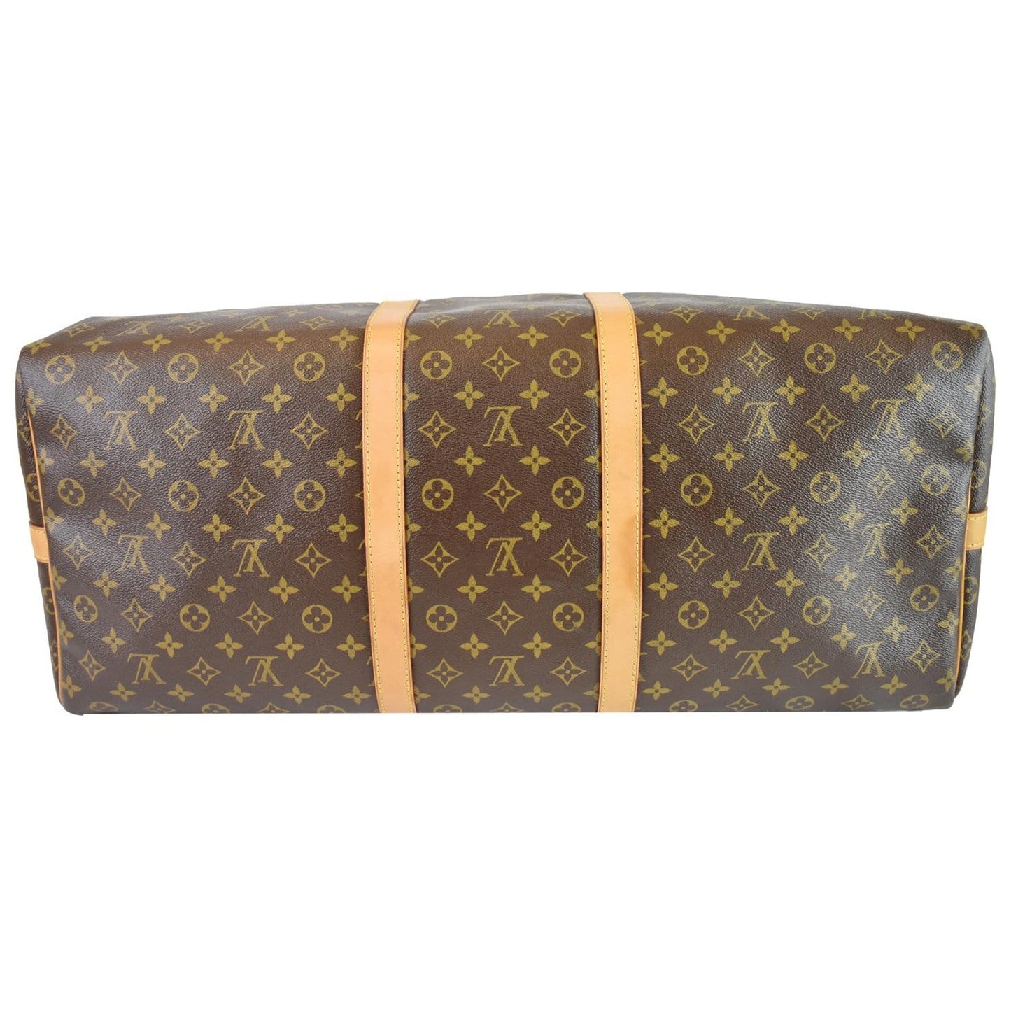 LOUIS VUITTON Keepall 60 Bandouliere Monogram Canvas Travel Bag Brown