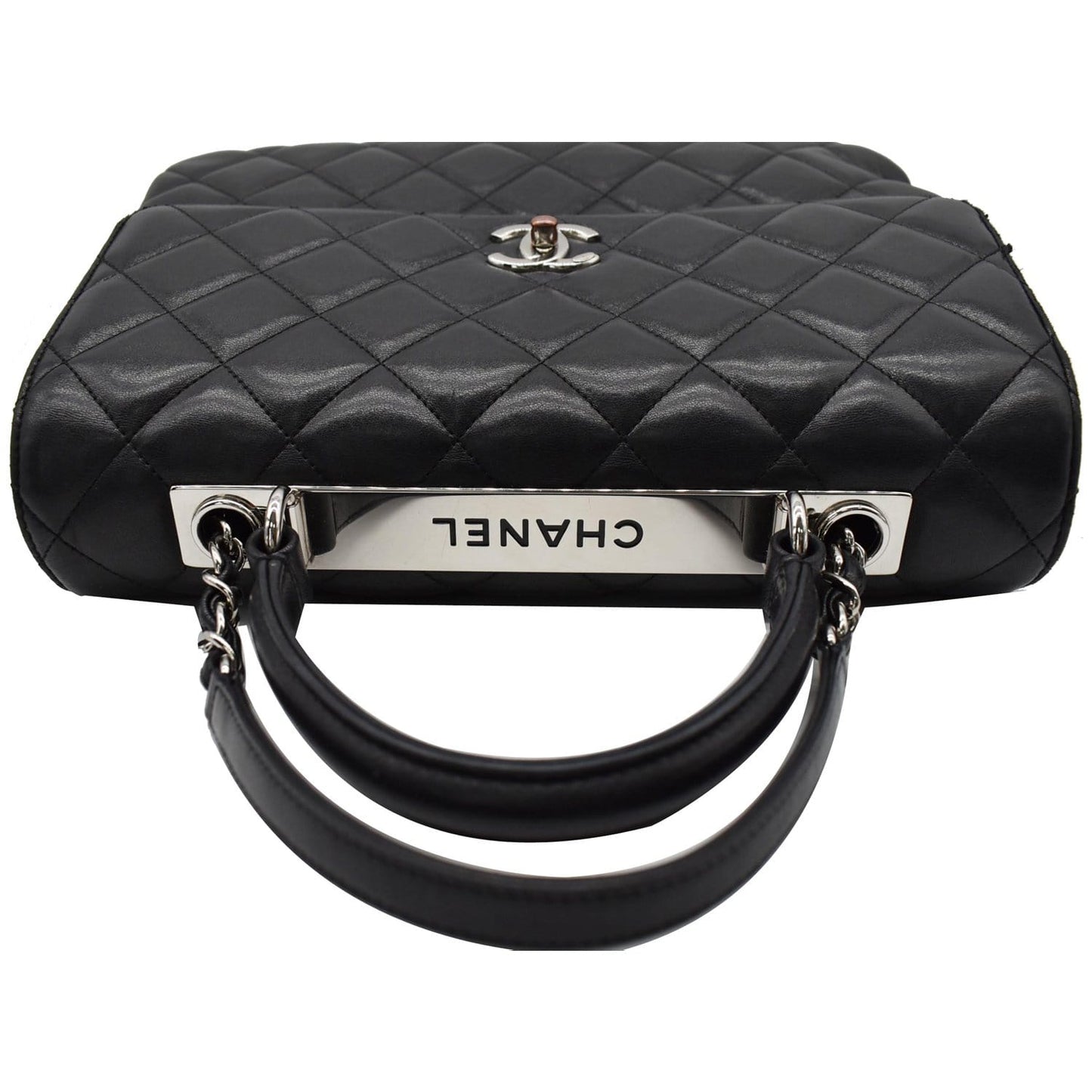 CHANEL Trendy CC Large Flap Quilted Lambskin Leather Shoulder Bag Black