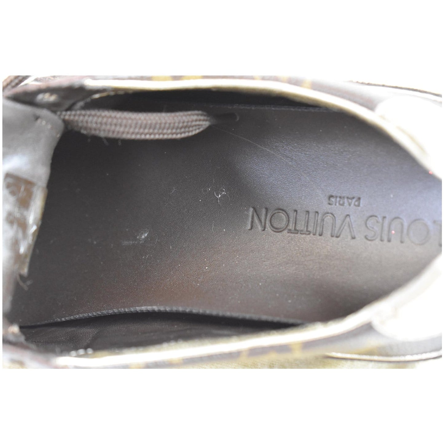 LOUIS VUITTON Monogram Patent Globe Trotter Sneakers Brown US 8