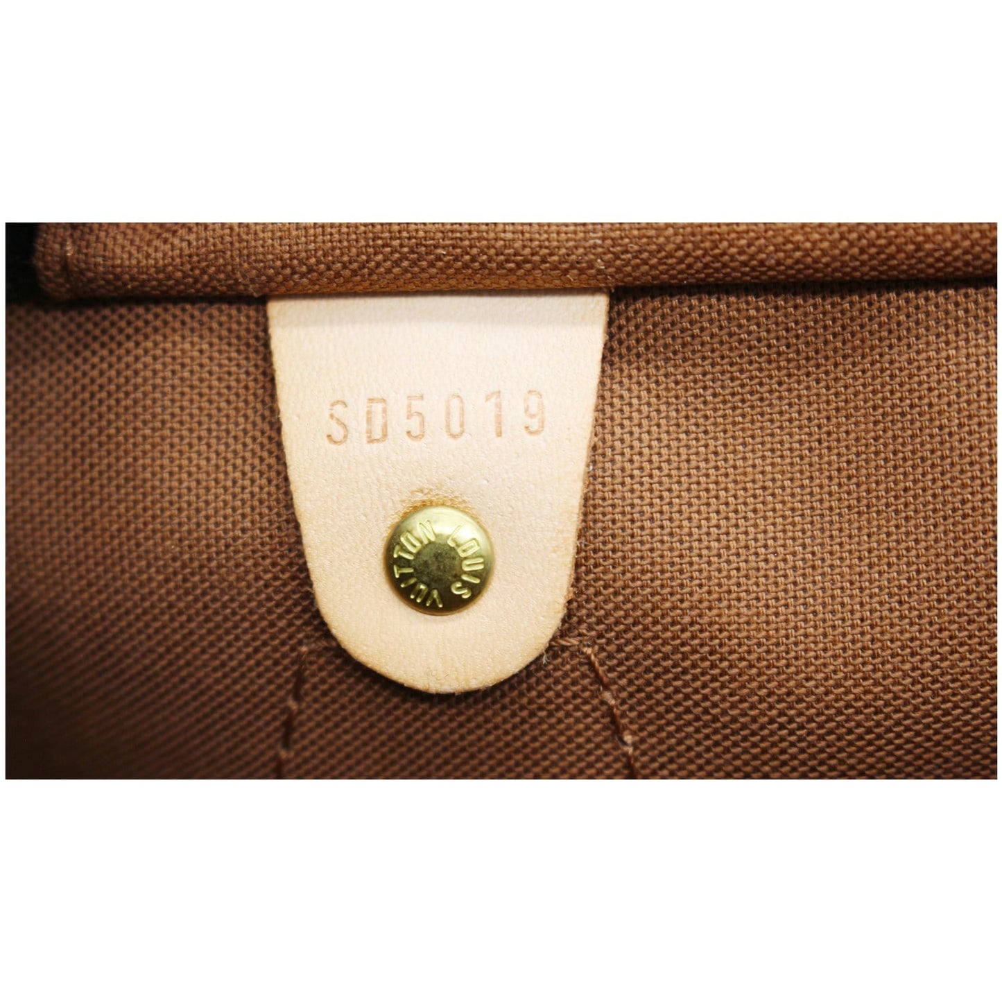 LOUIS VUITTON Speedy 35 Monogram Canvas Satchel Bag Brown