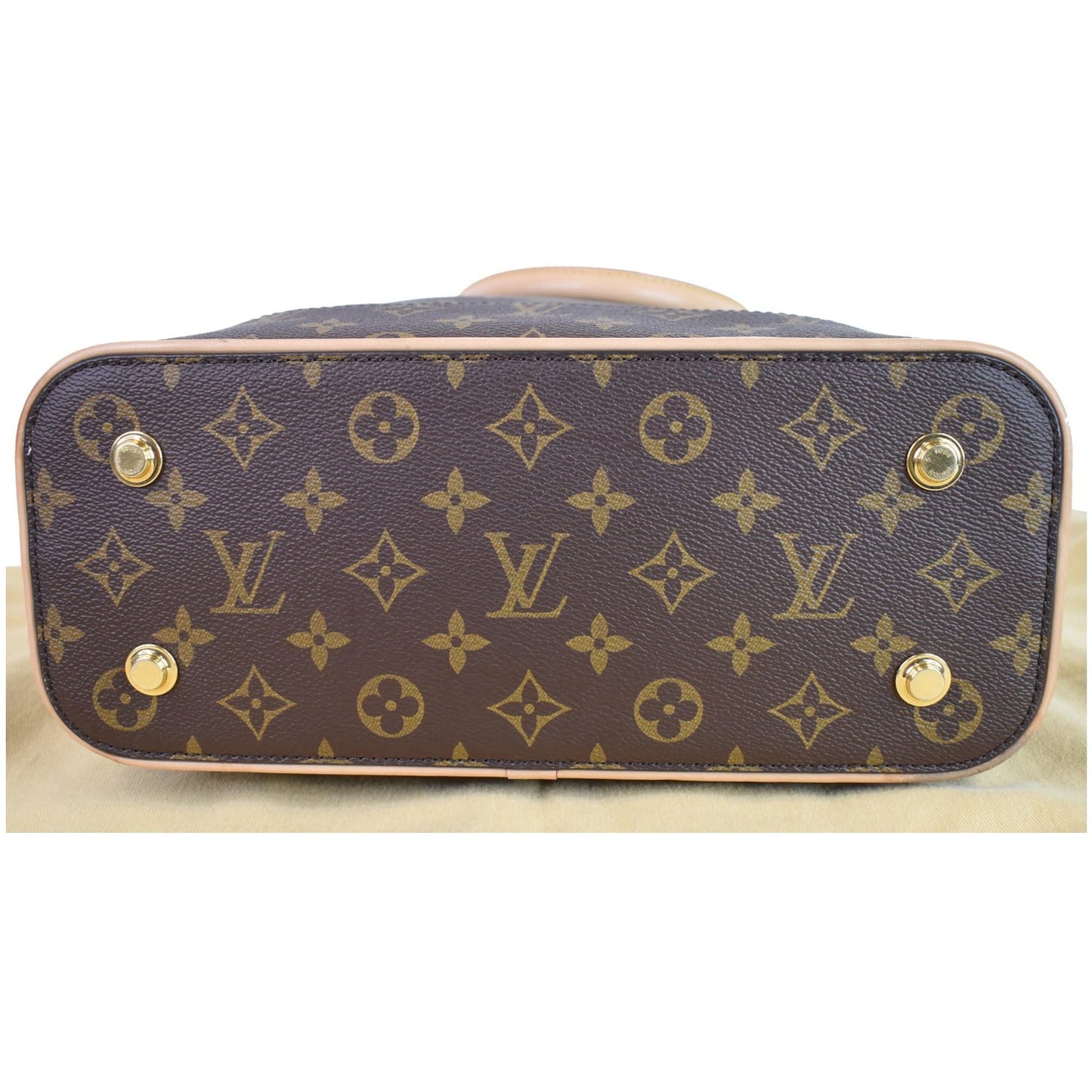 LOUIS VUITTON Carry All MM Monogram Canvas Shoulder Bag Brown