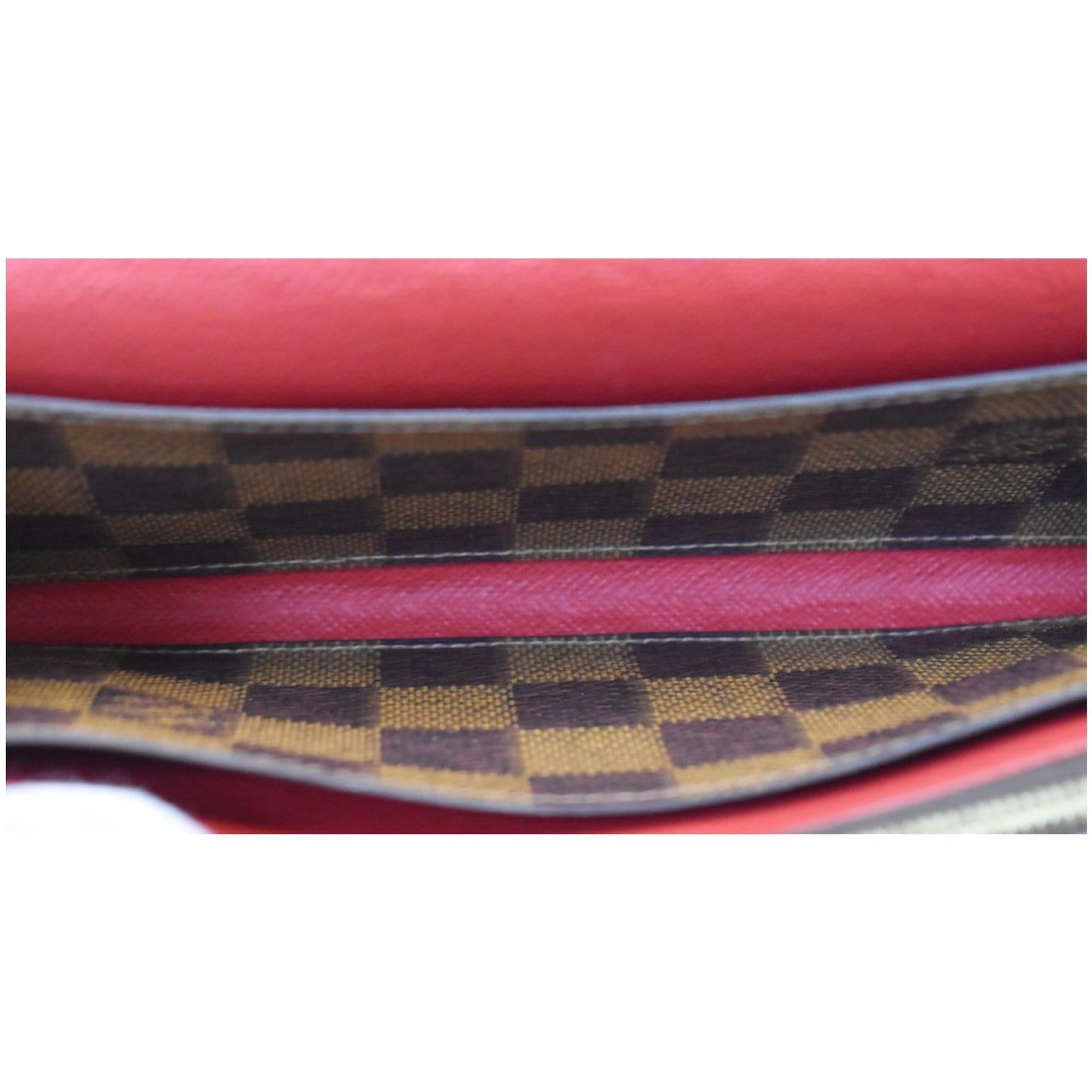 LOUIS VUITTON Emilie Damier Ebene Wallet Brown