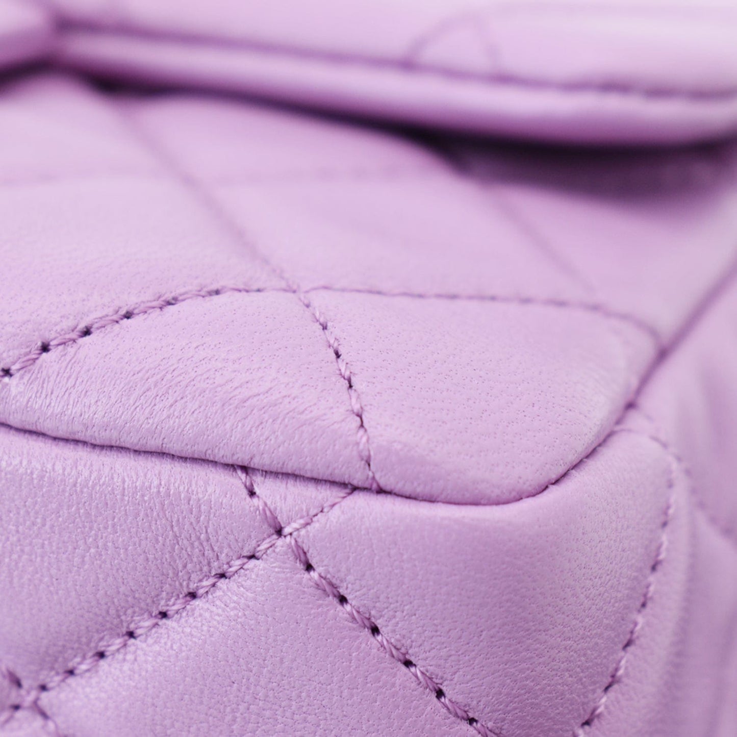 CHANEL 22S Mini Pearl Crush Square Flap Leather Crossbody Bag Purple