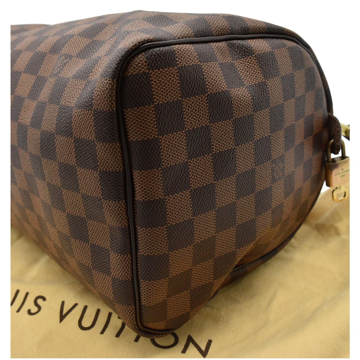 LOUIS VUITTON Speedy 30 Damier Ebene Satchel Bag Brown