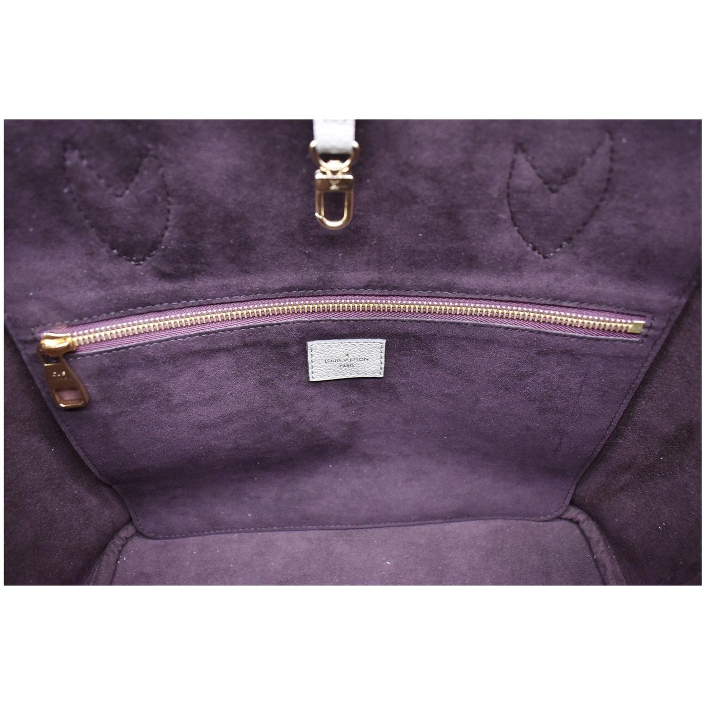 LOUIS VUITTON Neverfull MM Monogram Empreinte Tote Bag Beige