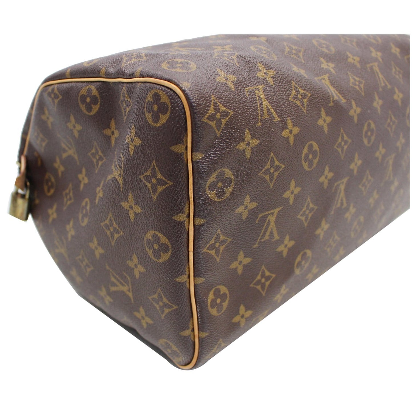 Louis Vuitton Speedy 35 Monogram Canvas Satchel Bag Brown