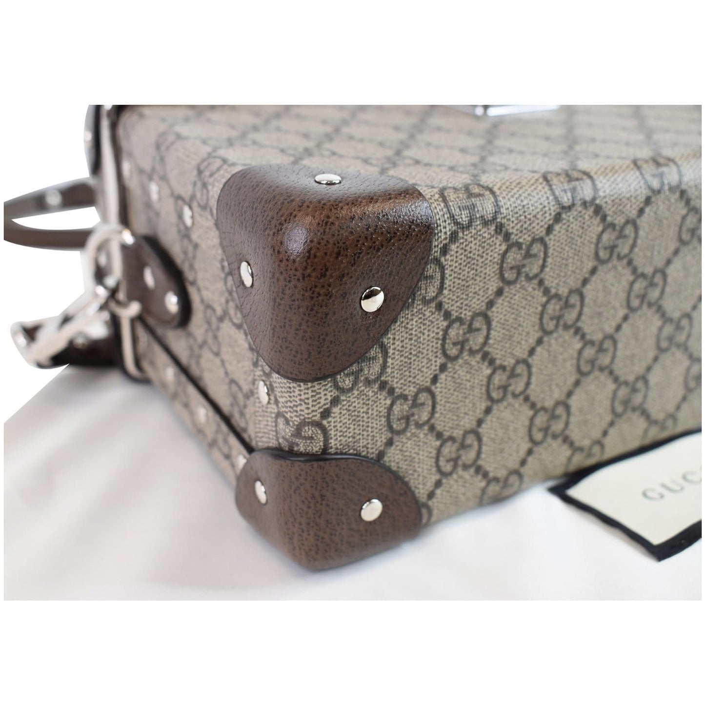 GUCCI Globe-Trotter GG Beauty Case Bamboo Shoulder Bag Beige 588351