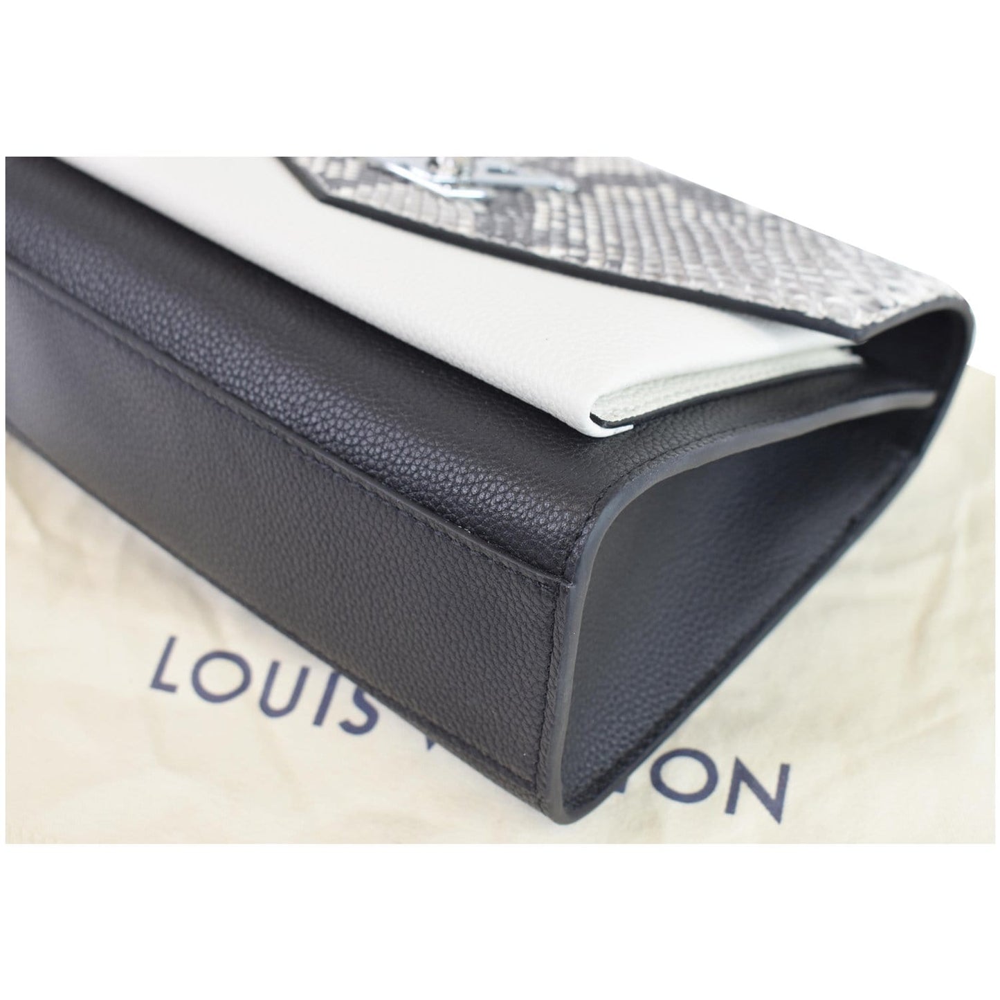 LOUIS VUITTON MyLockme BB Python Leather Crossbody Bag Black