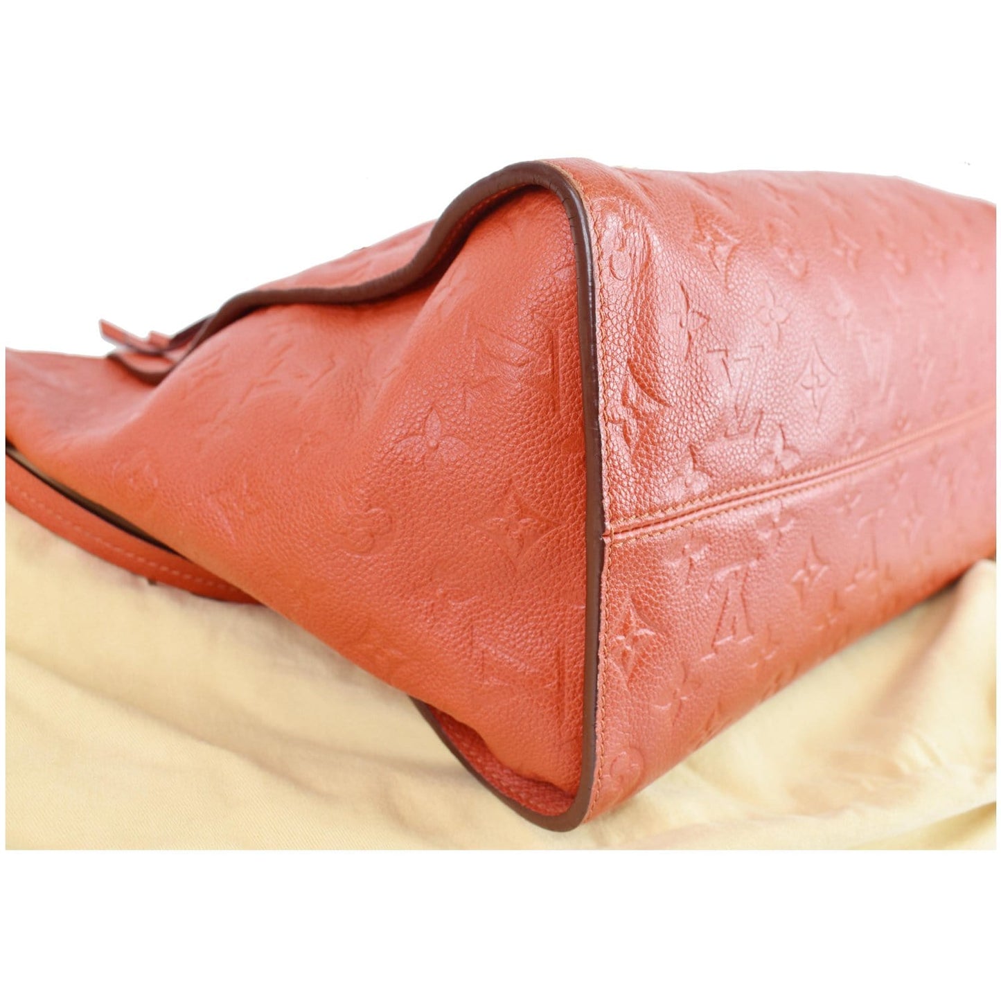 LOUIS VUITTON Lumineuse PM Monogram Empreinte Leather Shoulder Bag Red