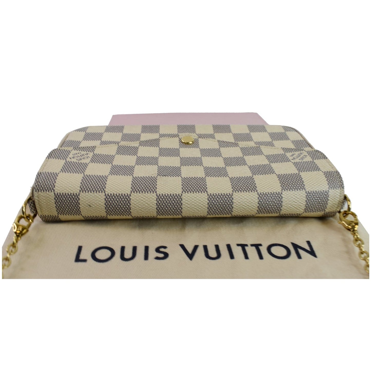 LOUIS VUITTON Pochette Felicie Damier Azur Crossbody Bag White