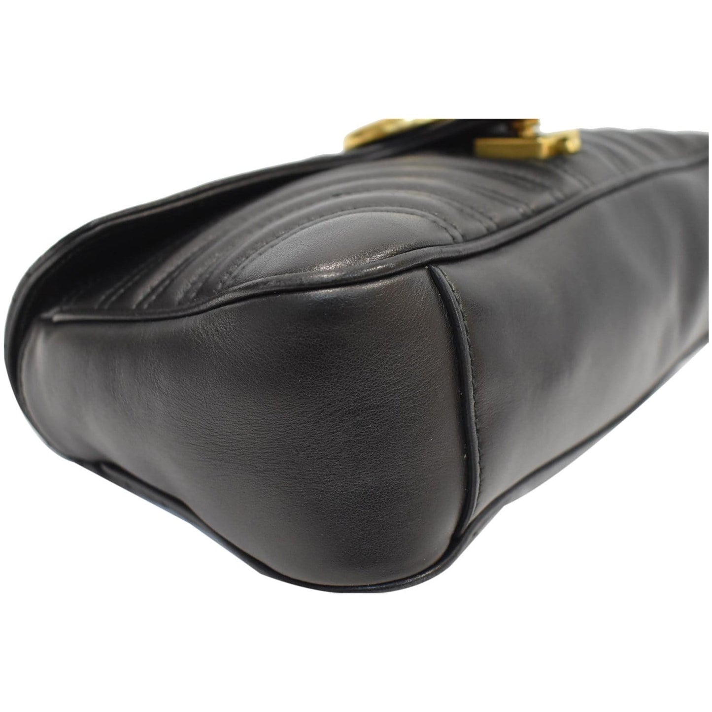 GUCCI GG Marmont Small Matelasse Leather Crossbody Bag Black 443497