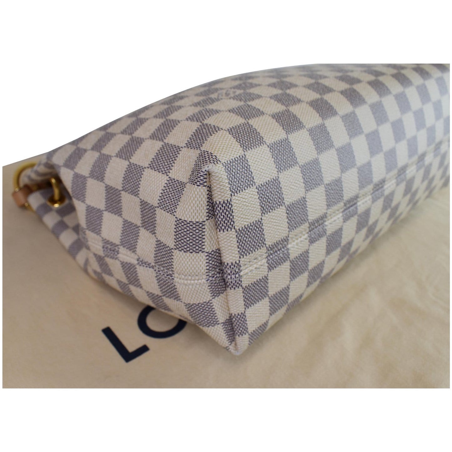 LOUIS VUITTON Graceful PM Damier Azur Shoulder Bag White