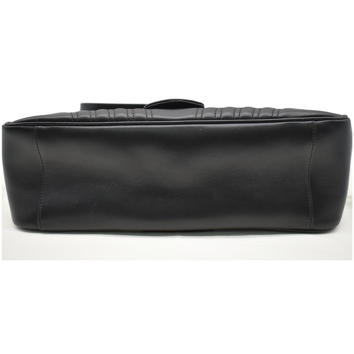 GUCCI GG Marmont Medium Matelasse Leather Top Handle Shoulder Bag Black 498109