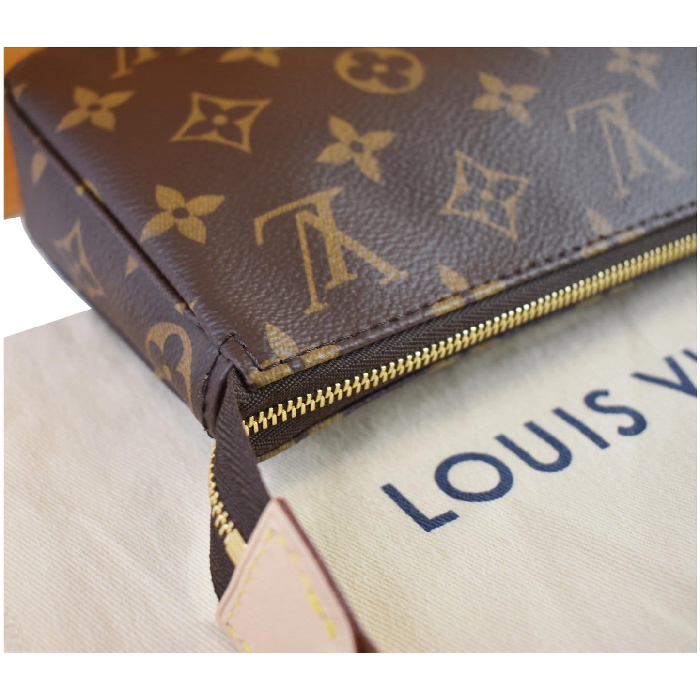 LOUIS VUITTON Mini Pochette Damier Ebene Accessories Pouch Brown
