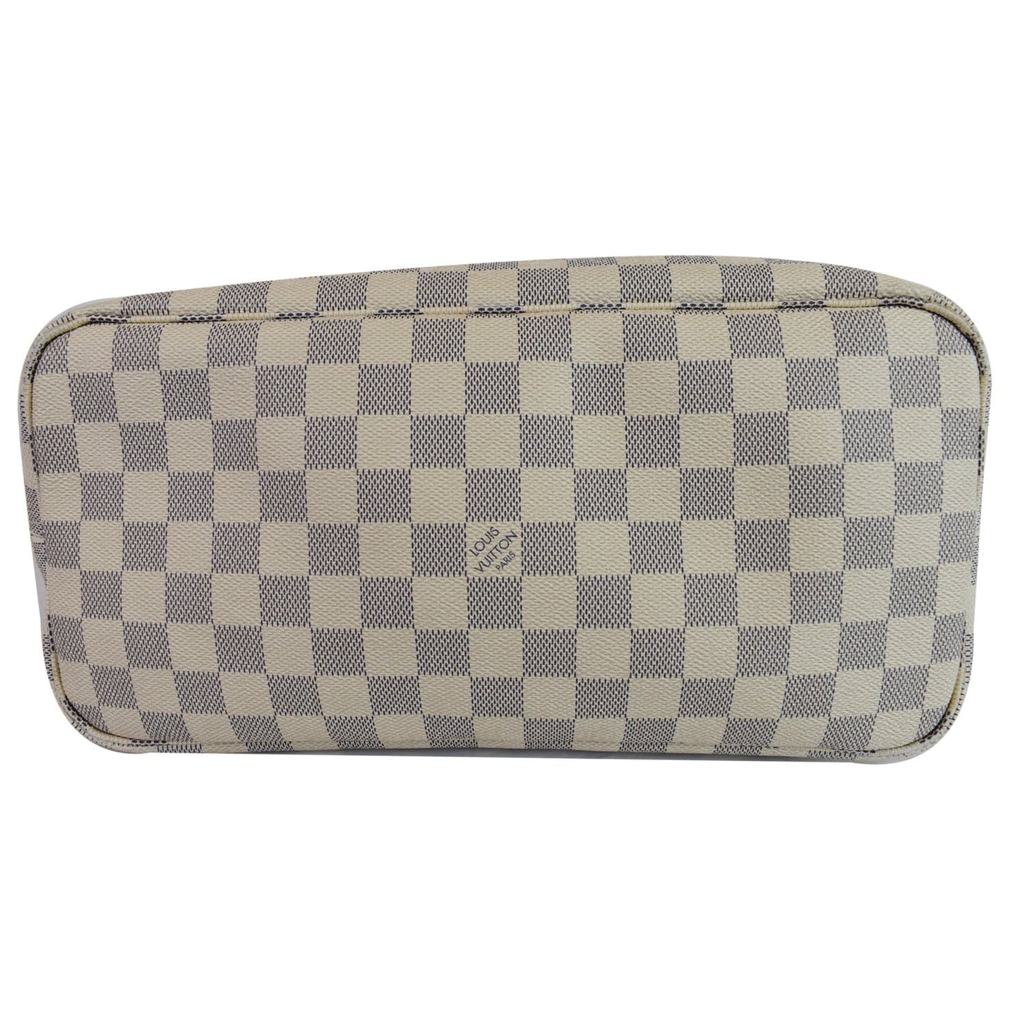 LOUIS VUITTON Neverfull MM Damier Azur Tote Shoulder Bag White