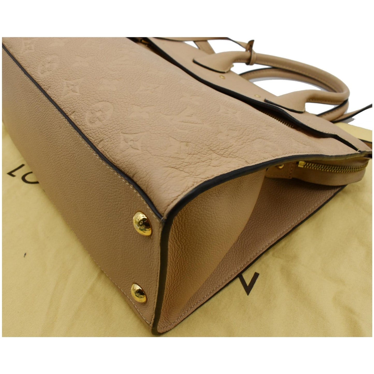 LOUIS VUITTON Pont Neuf MM Monogram Empreinte Leather Shoulder Bag Beige - 20% OFF