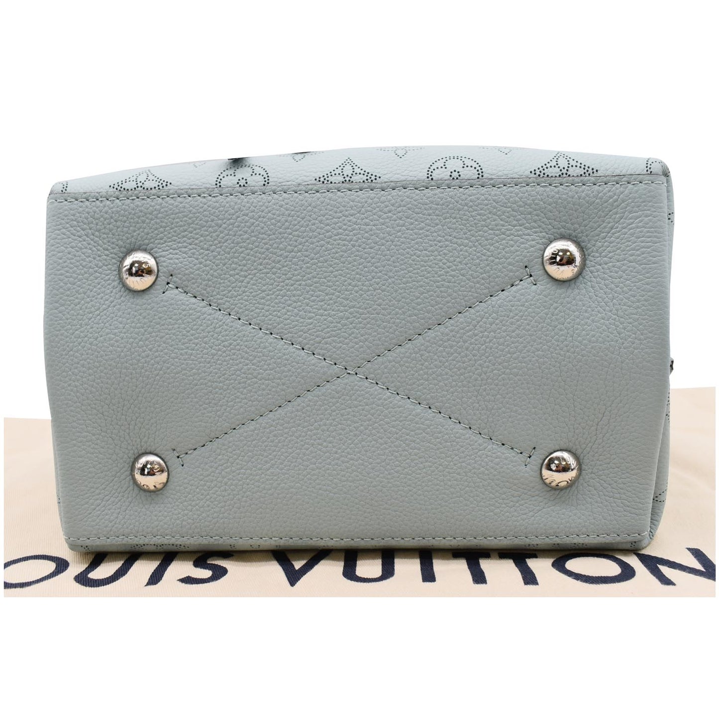 LOUIS VUITTON Muria Mahina Perforated Leather Crossbody Bag Vert
