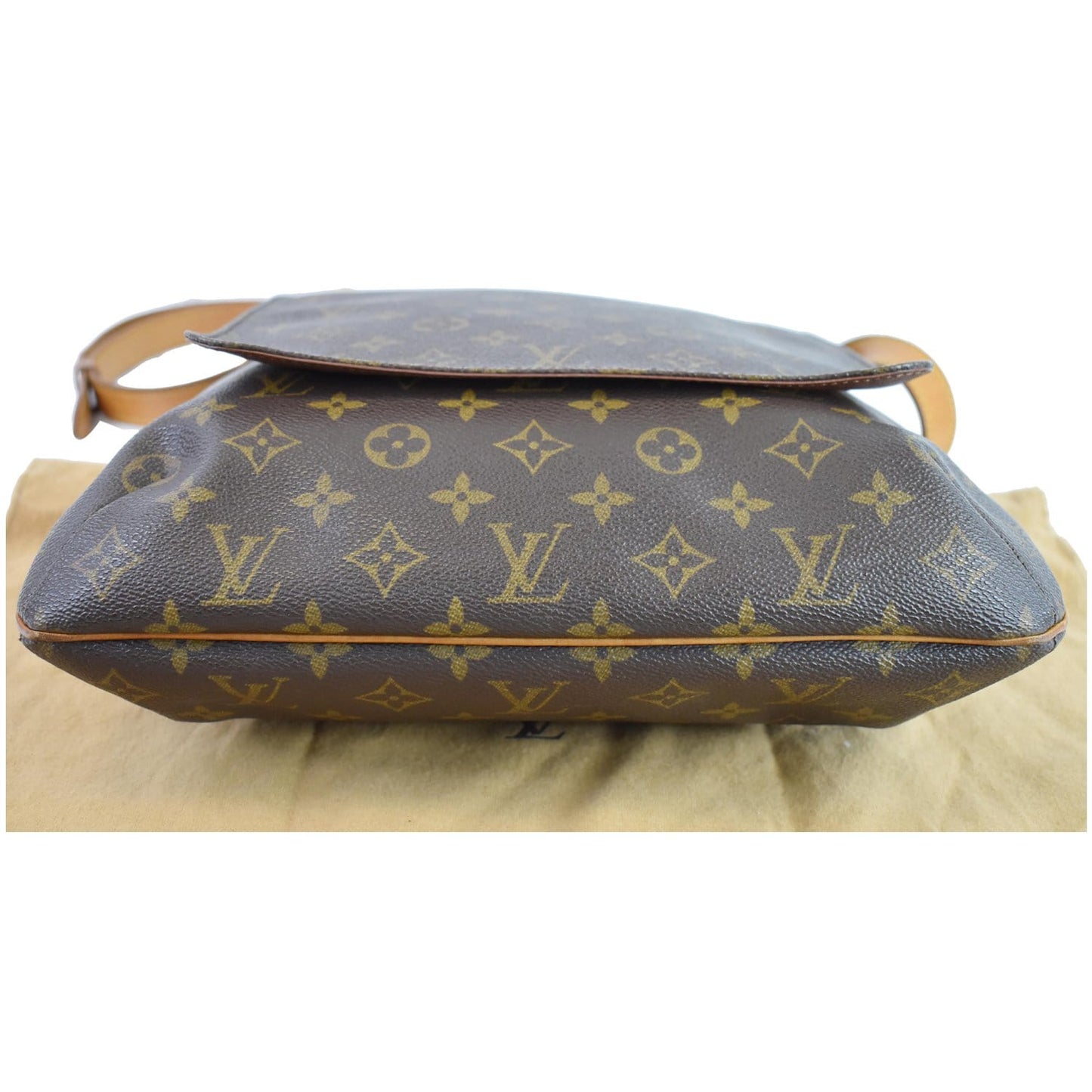LOUIS VUITTON Musette Large Monogram Canvas Crossbody Bag Brown
