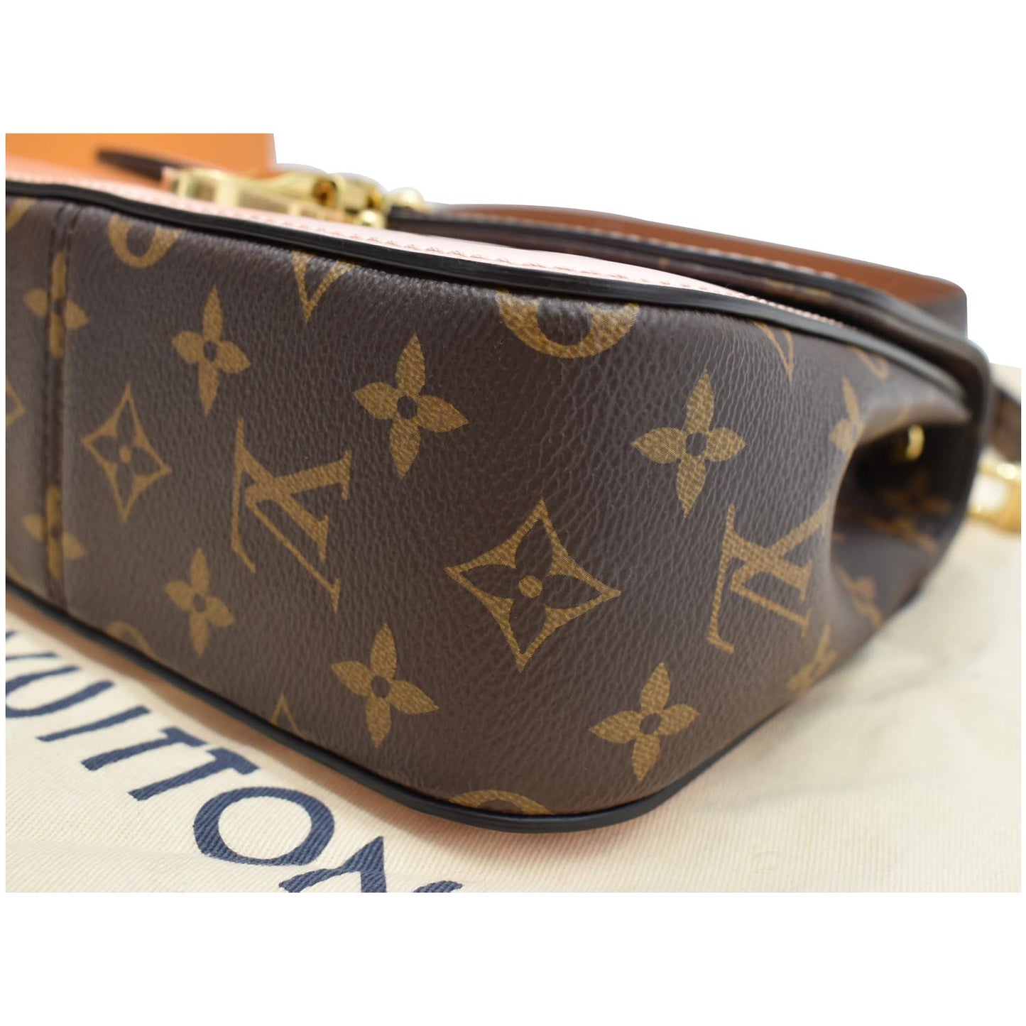 LOUIS VUITTON Cherrywood BB Patent Leather Shoulder Bag Rose Ballerine