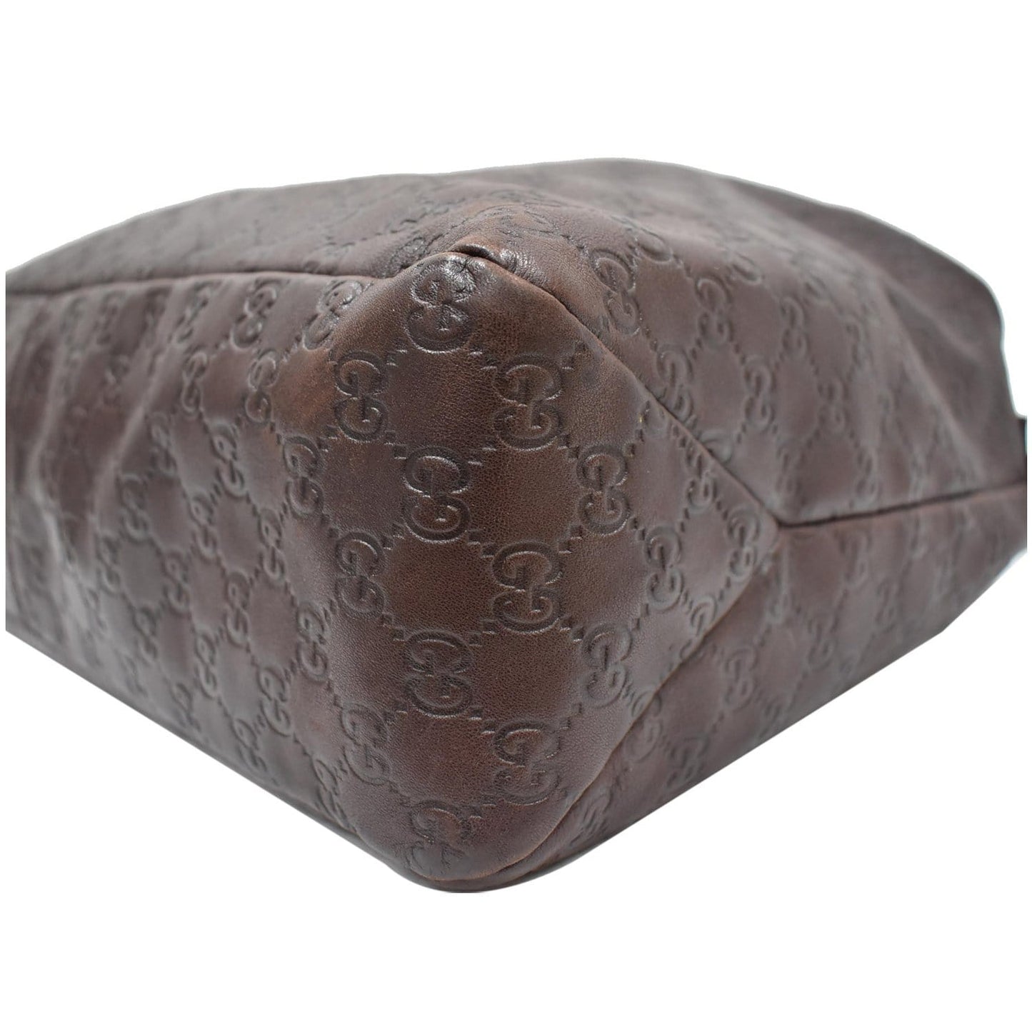 GUCCI Horsebit Large Guccissima Leather Hobo Bag Dark Brown 114900