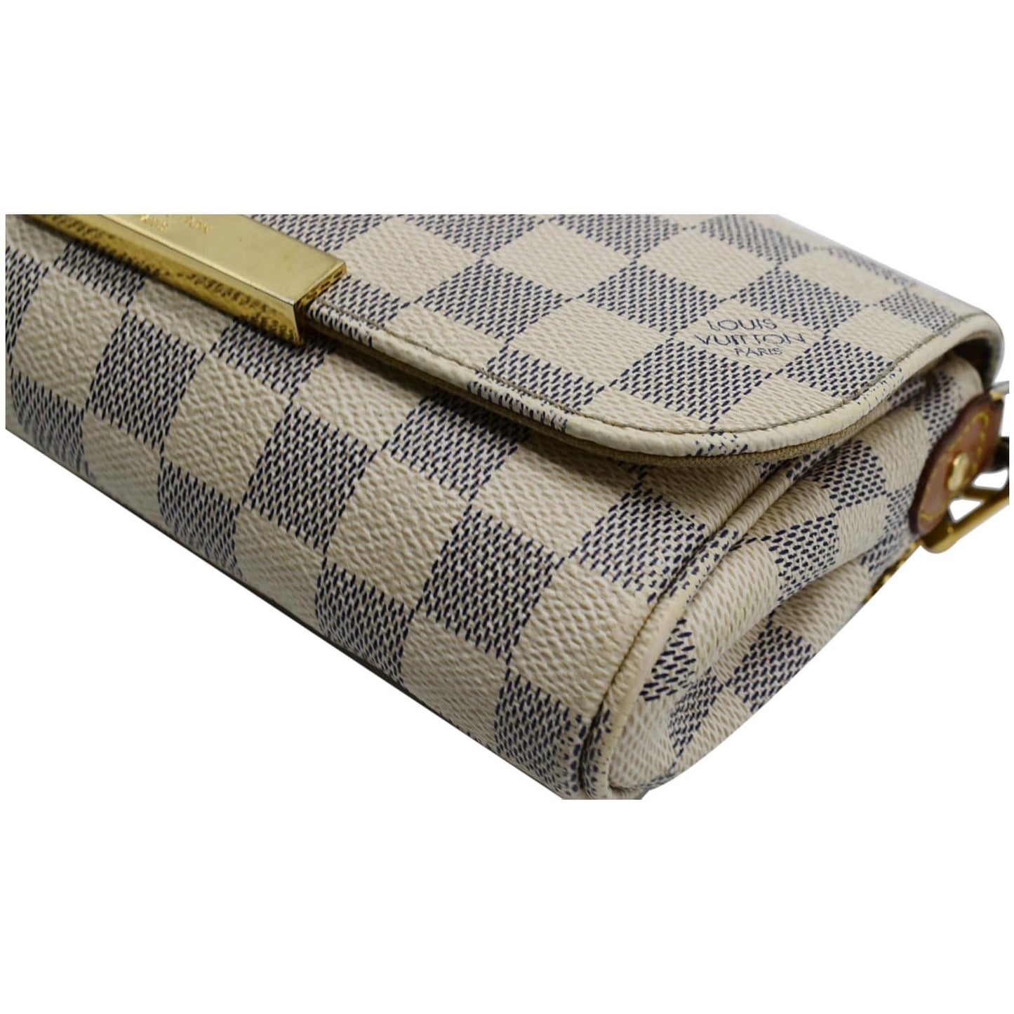 LOUIS VUITTON Favorite PM Damier Azur Crossbody Bag White