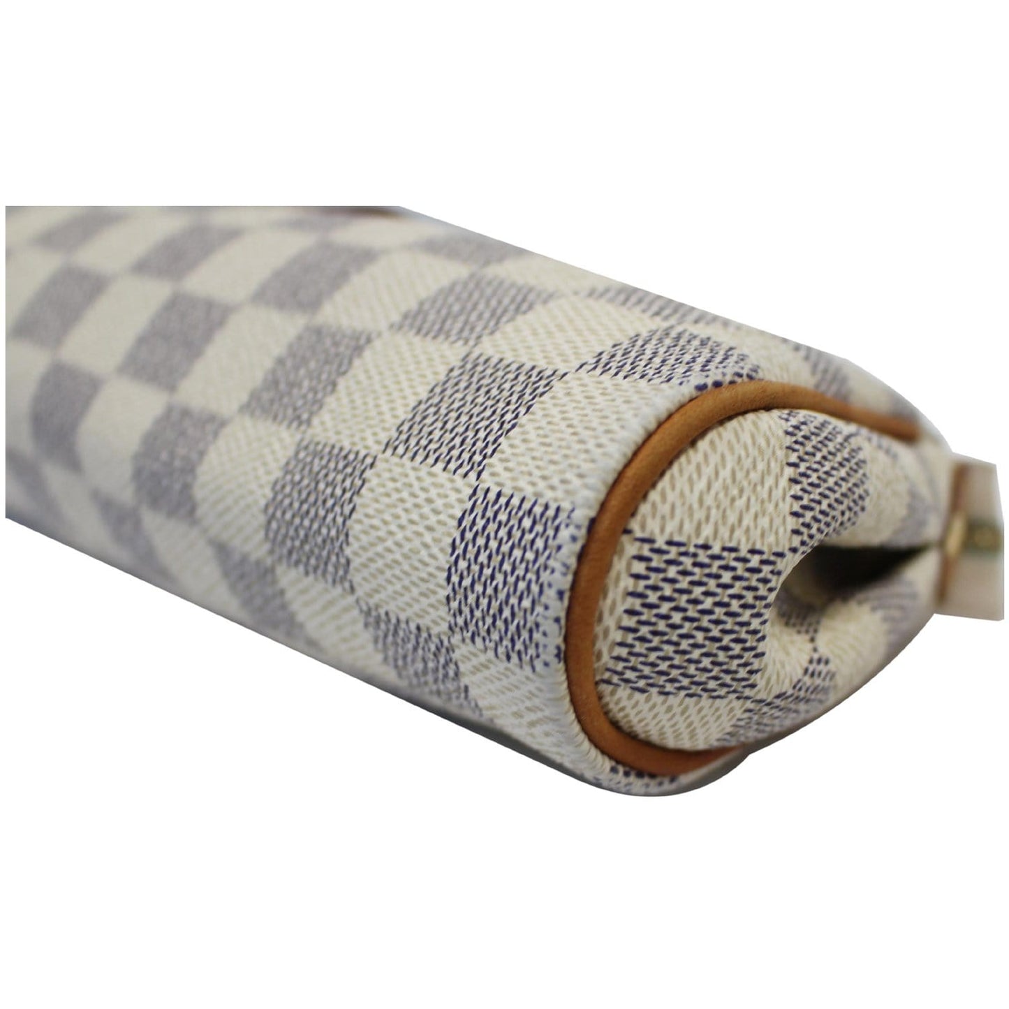 LOUIS VUITTON Pochette Eva Damier Azur Clutch Shoulder Bag White