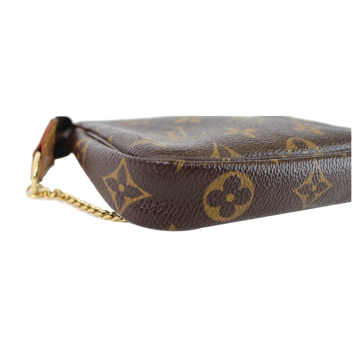 LOUIS VUITTON Mini Pochette Monogram Canvas Accessories Pouch Brown
