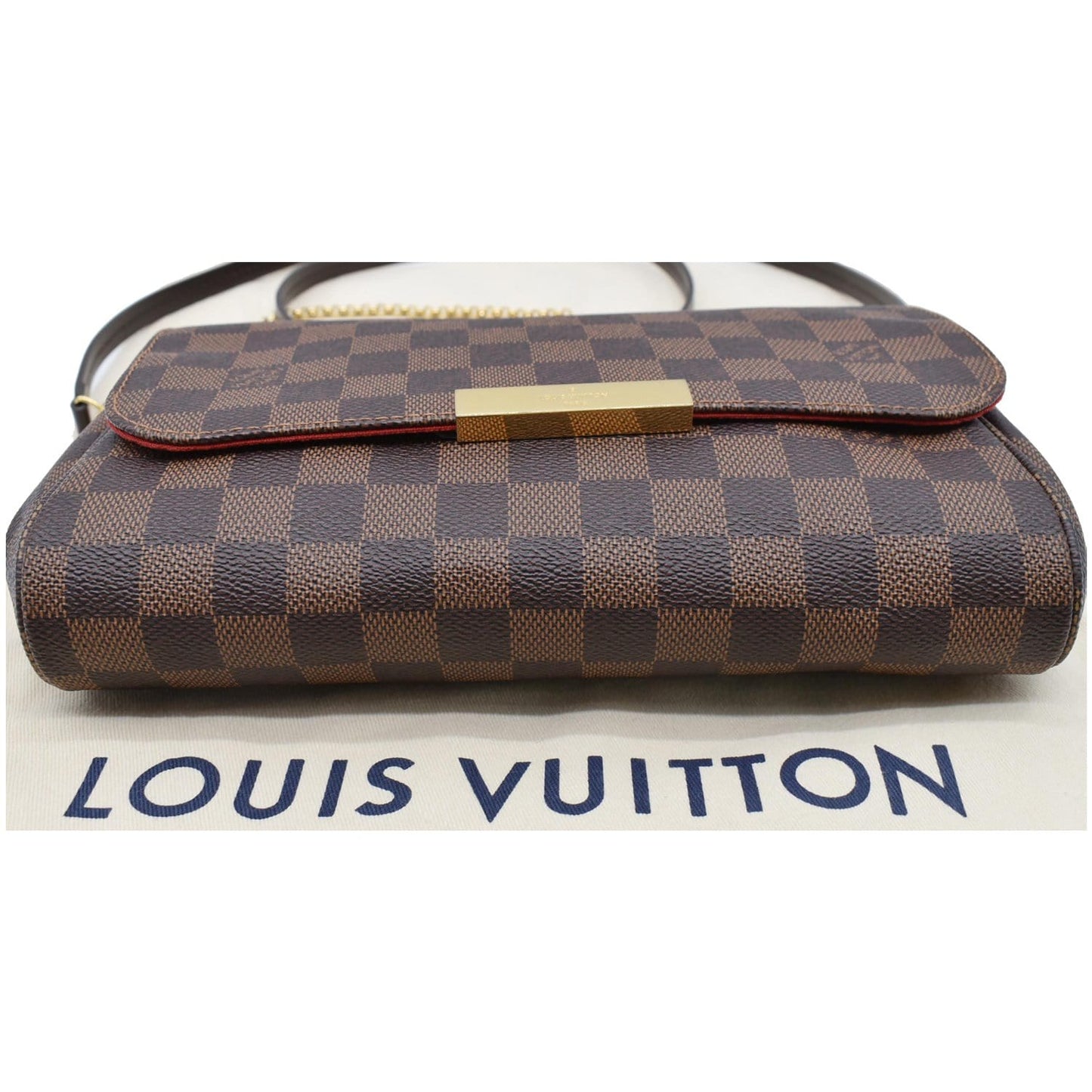 LOUIS VUITTON Favorite MM Damier Ebene Crossbody Bag Brown