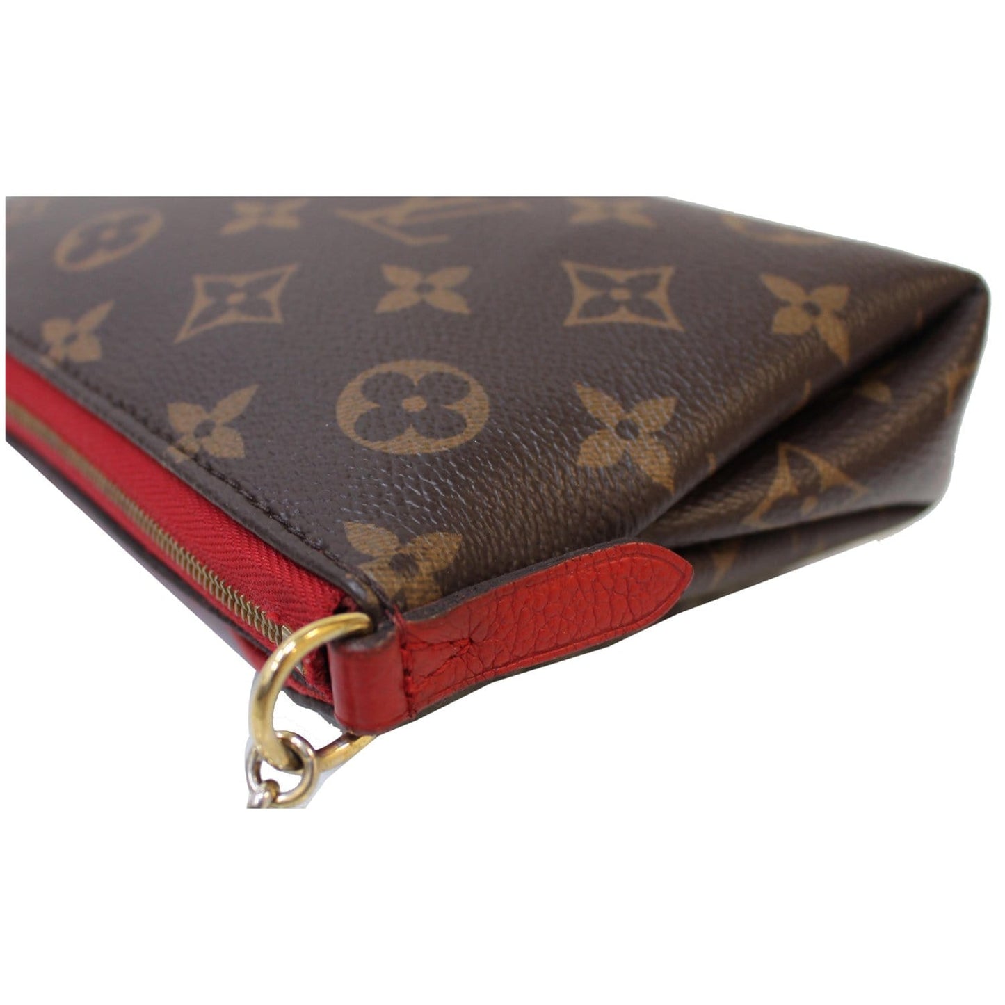 LOUIS VUITTON Pallas Monogram Canvas Clutch Crossbody Bag Brown