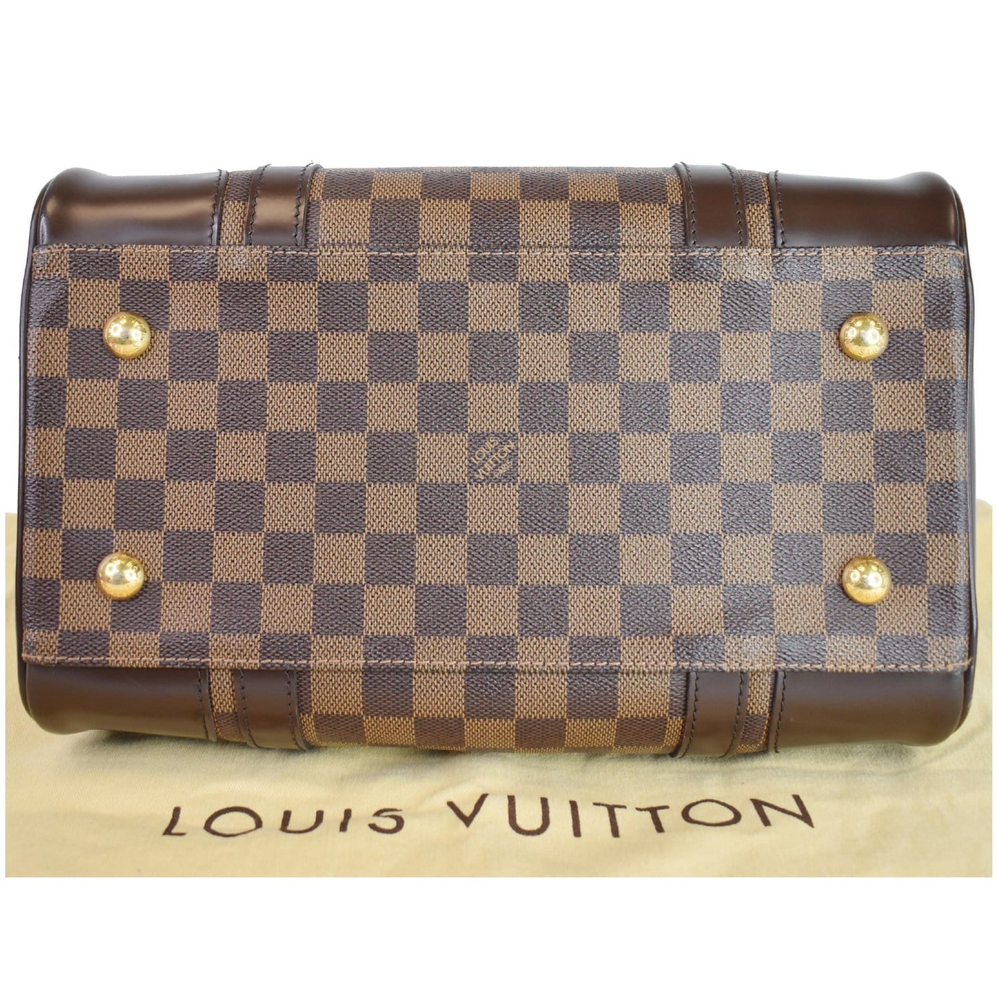 LOUIS VUITTON Berkeley Damier Ebene Satchel Bag Brown