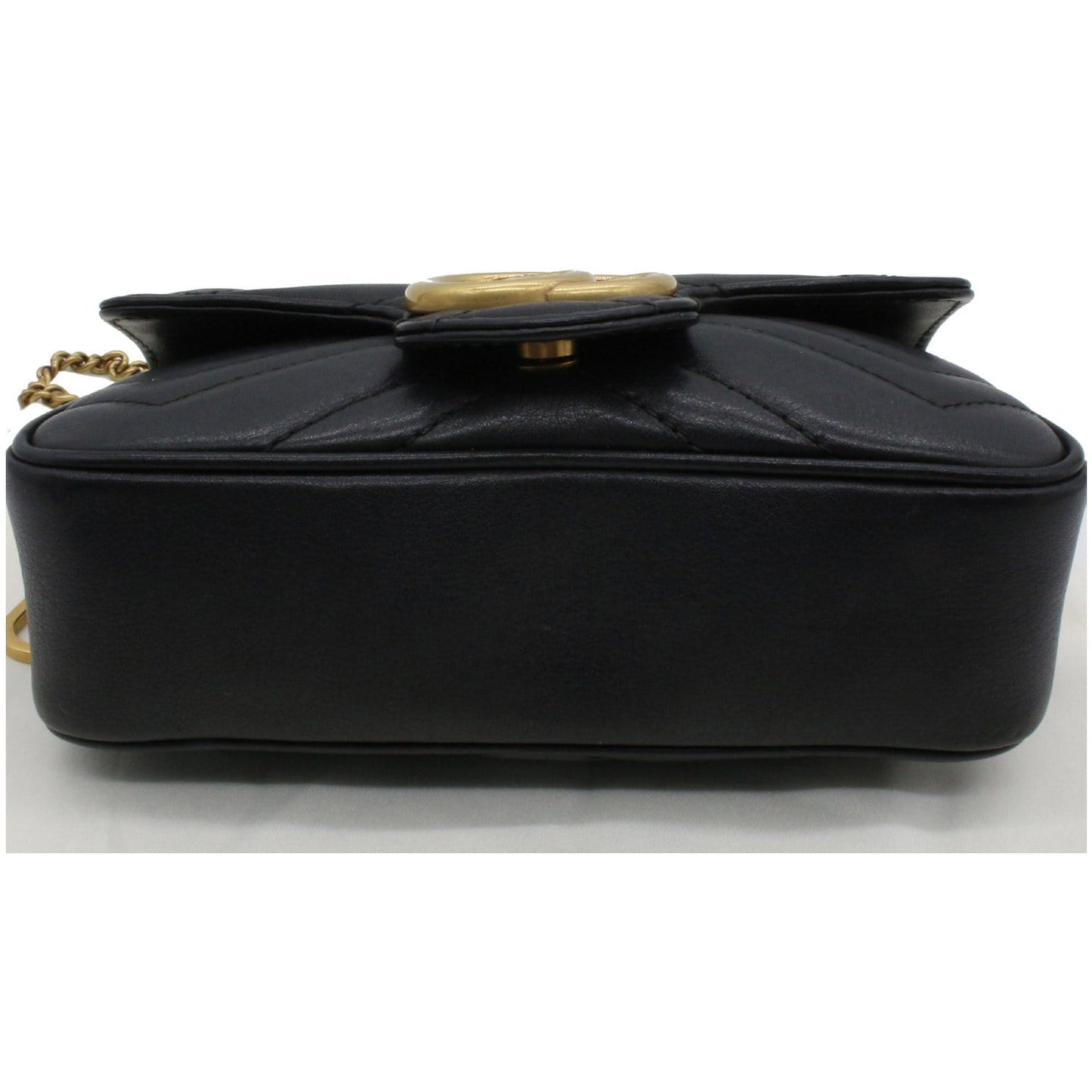 GUCCI GG Marmont Super Mini Leather Crossbody Bag Black 476433