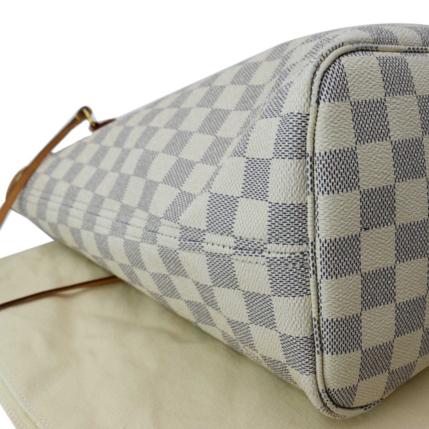 LOUIS VUITTON Neverfull MM Damier Azur Tote Bag Rose Ballerine SD1138