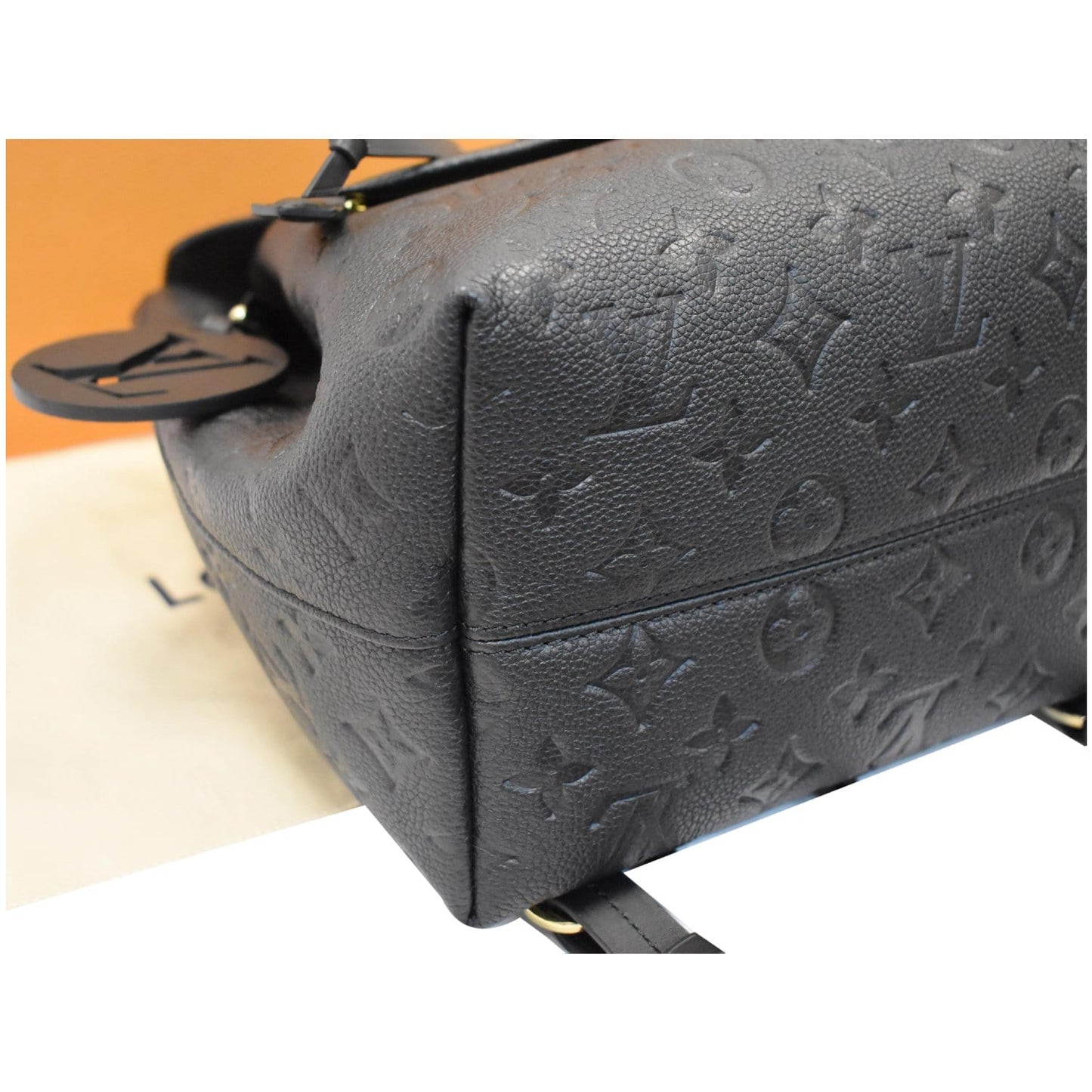 LOUIS VUITTON Montsouris Monogram Empreinte Leather Backpack Black