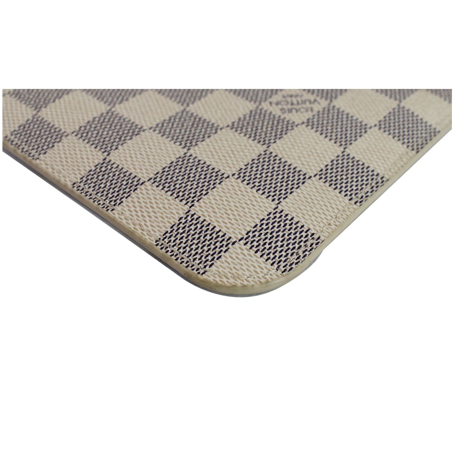 LOUIS VUITTON Pochette Wristlet Pouch Damier Azur Neverfull MM White