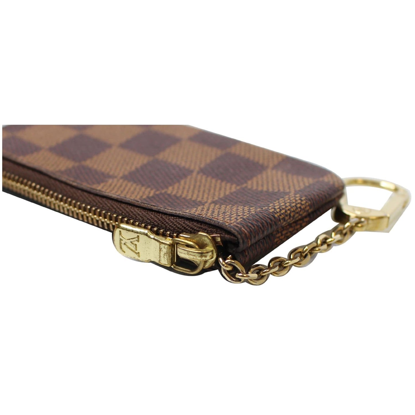 LOUIS VUITTON Key Coin Pouch Damier Ebene Brown