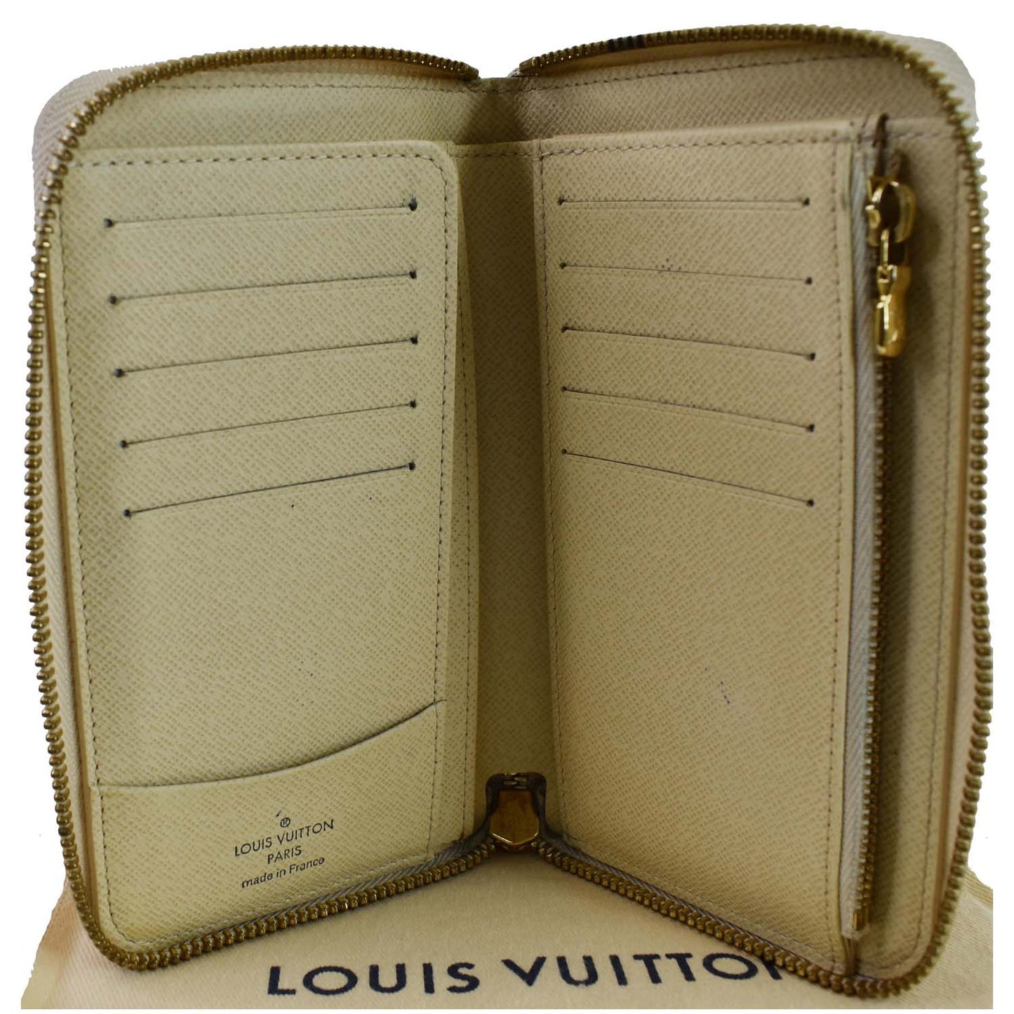 LOUIS VUITTON Damier Azur Zippy Organizer Wallet White