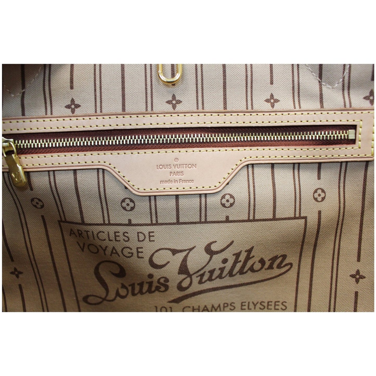 LOUIS VUITTON Neverfull MM Monogram Canvas Tote Shoulder Bag Brown