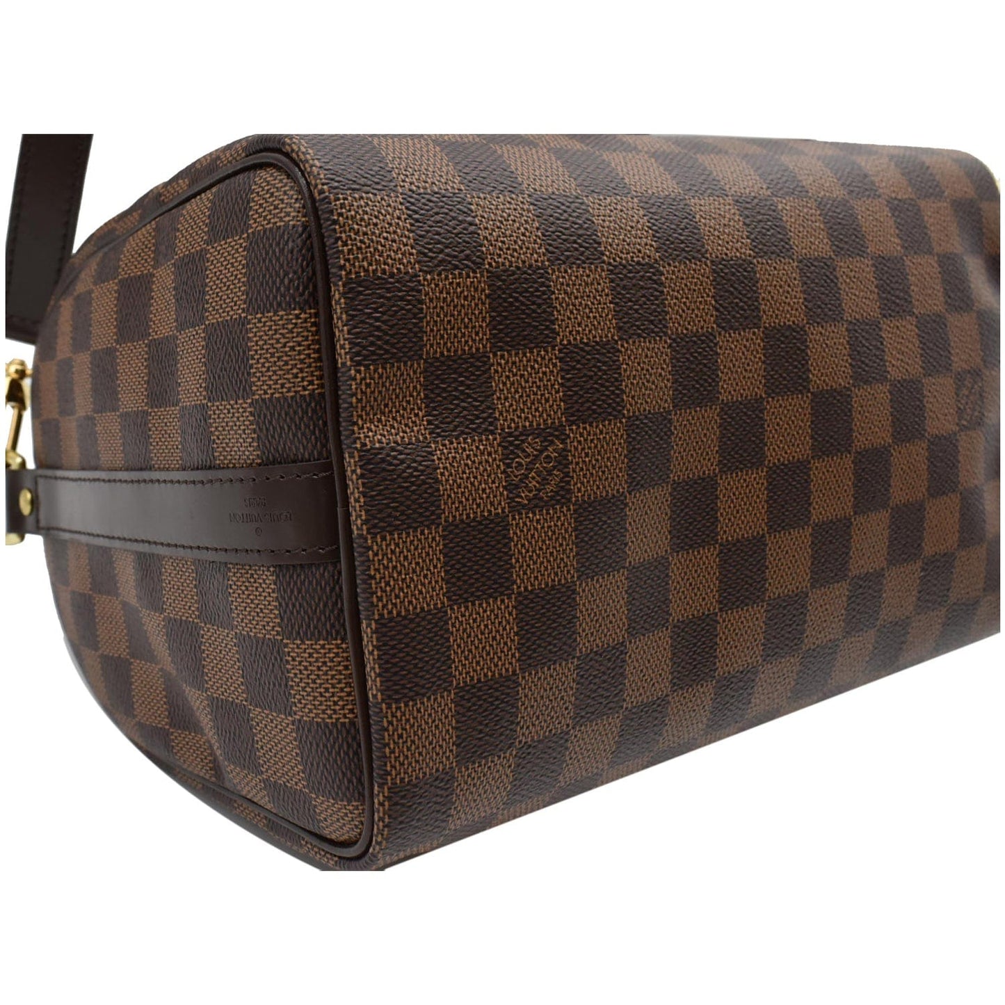 LOUIS VUITTON Speedy 25 Bandouliere Damier Ebene Crossbody Bag Brown
