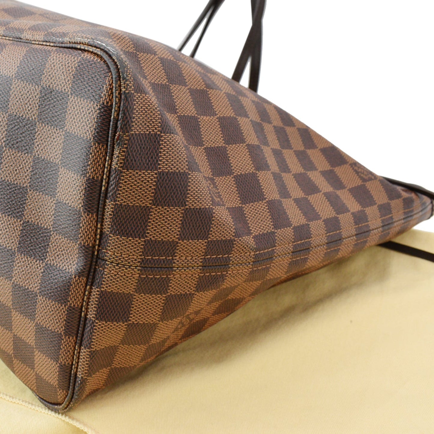 LOUIS VUITTON Neverfull GM Damier Ebene Tote Bag Brown