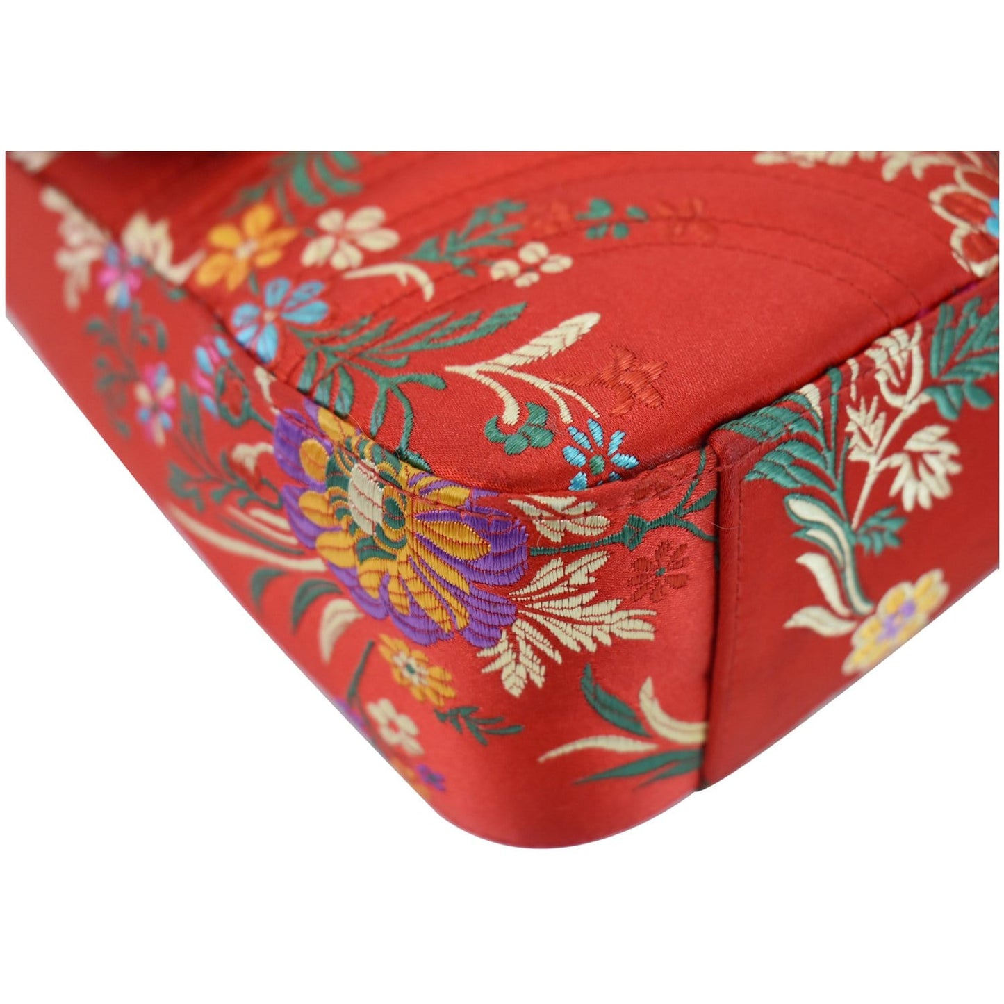 GUCCI GG Marmont Floral Medium Jacquard Matelasse Shoulder Bag Red 443496