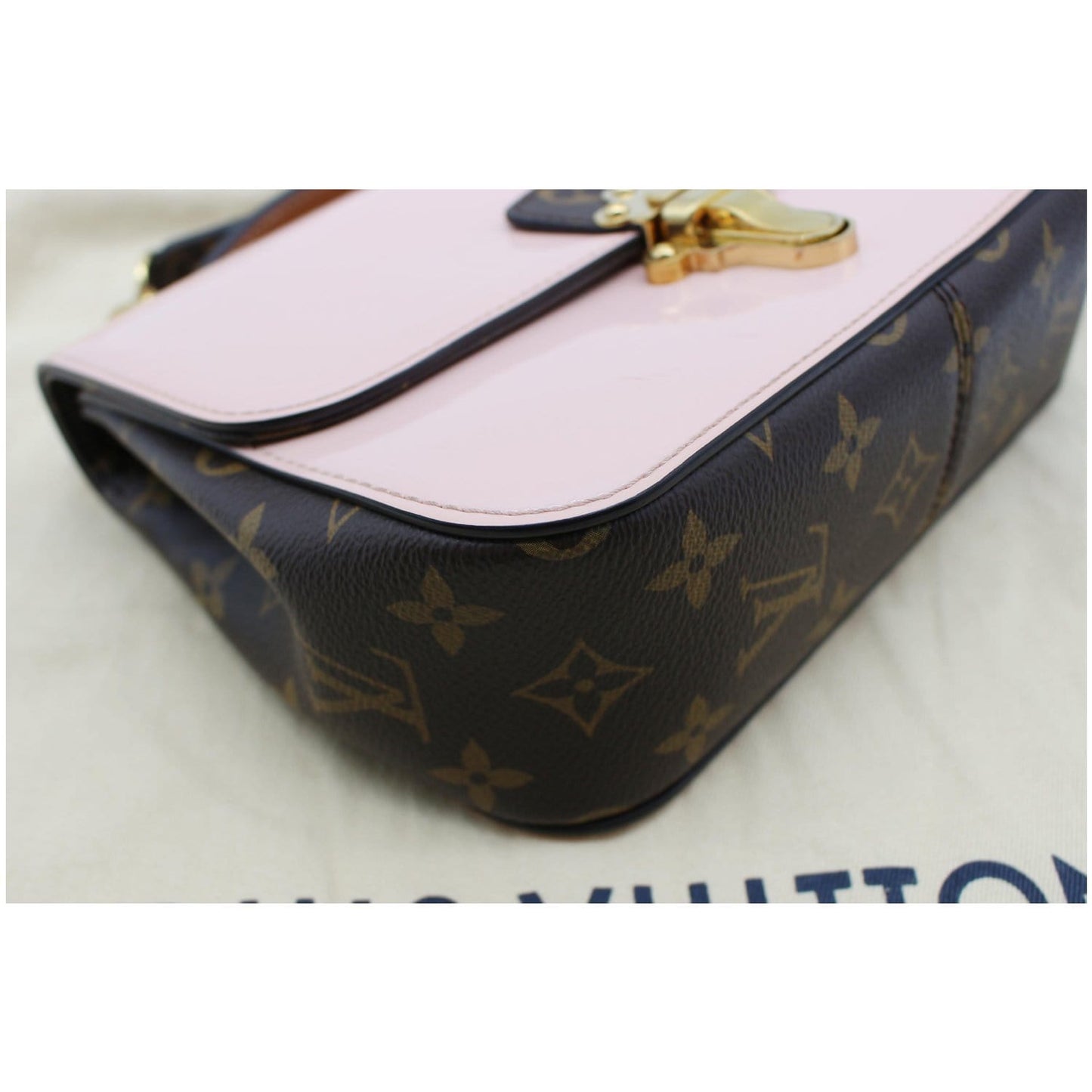 LOUIS VUITTON Cherrywood BB Patent Leather Shoulder Bag Rose Ballerine - 25% OFF