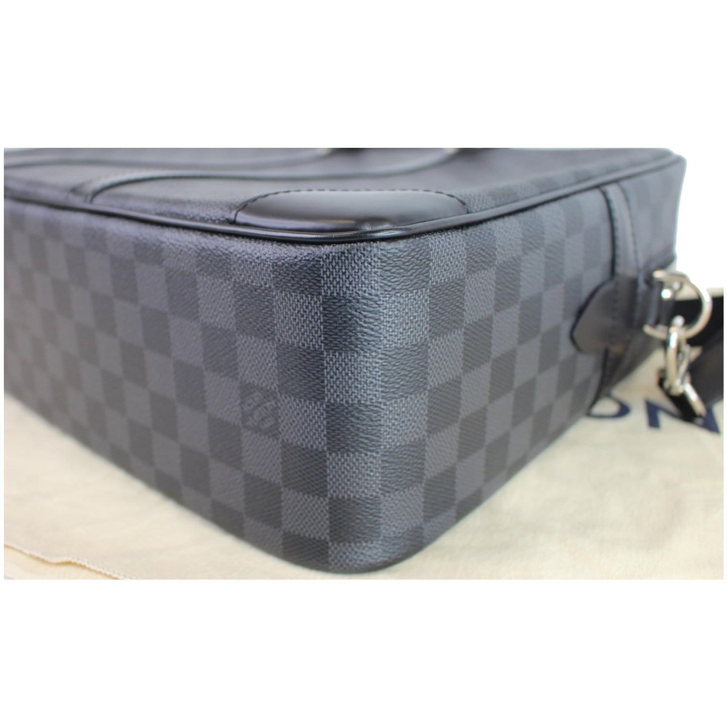 LOUIS VUITTON Porte Documents Voyage GM Damier Graphite Briefcase Bag Black
