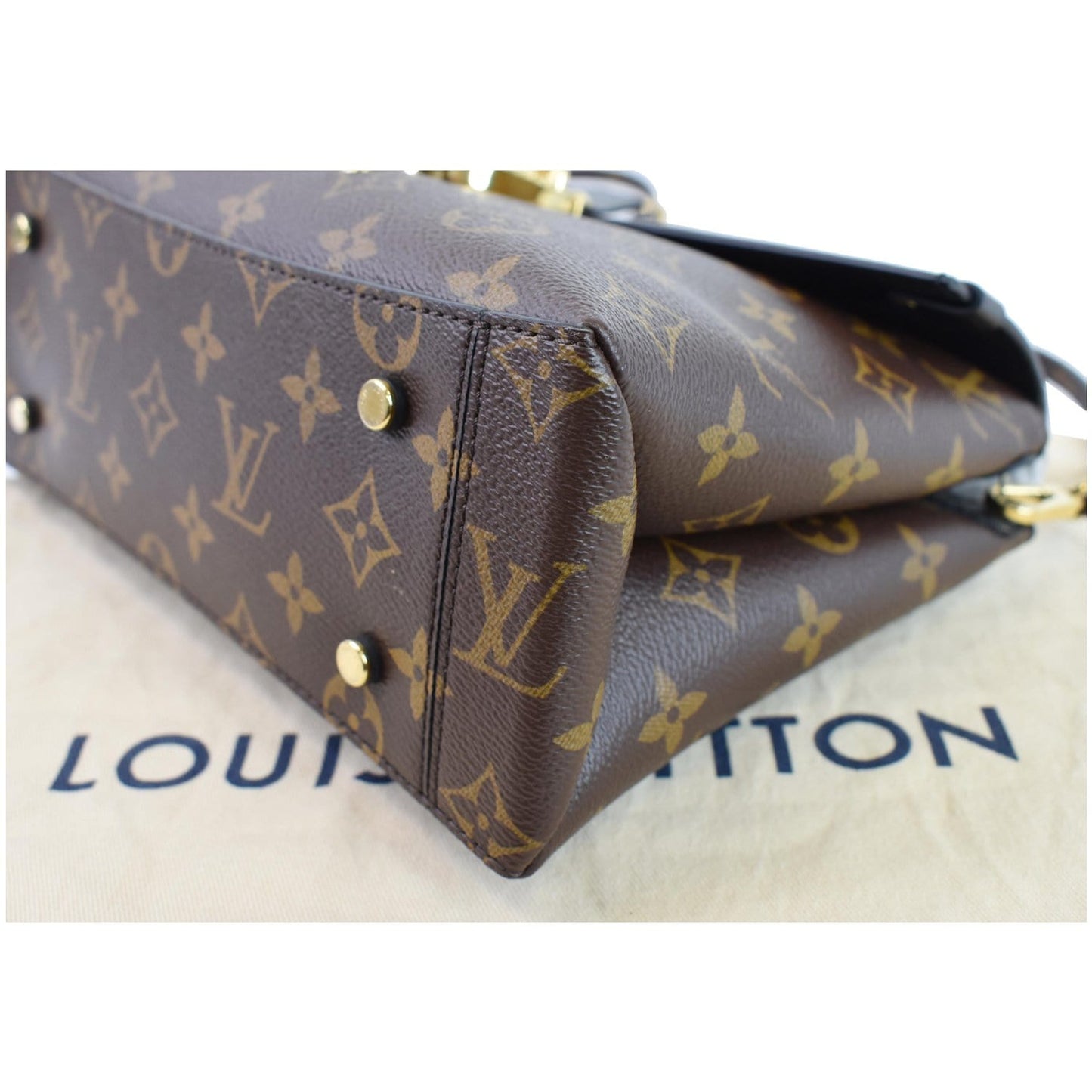 LOUIS VUITTON One Handle Flap MM Monogram Canvas Shoulder Bag Brown