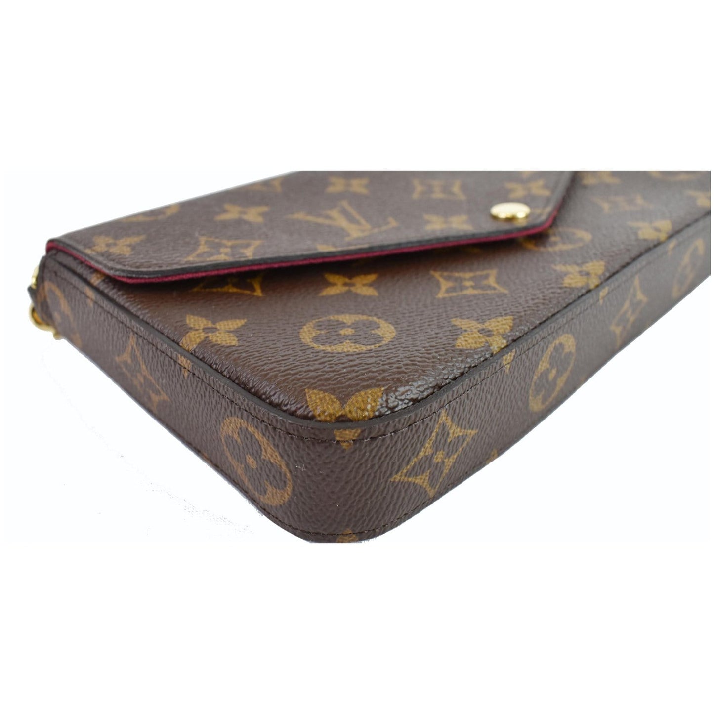 LOUIS VUITTON Pochette Felicie Monogram Canvas Crossbody Bag Brown